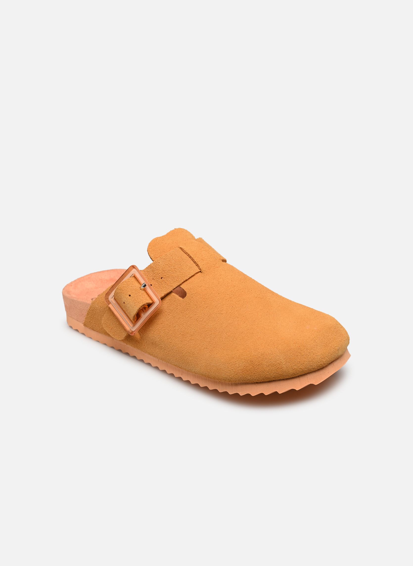 Mules Sabot en suede avec boucle HC.BIO086 femme jaune Colors of California Mules Sabot en suede avec boucle HC.BIO086 femme jaune ORA