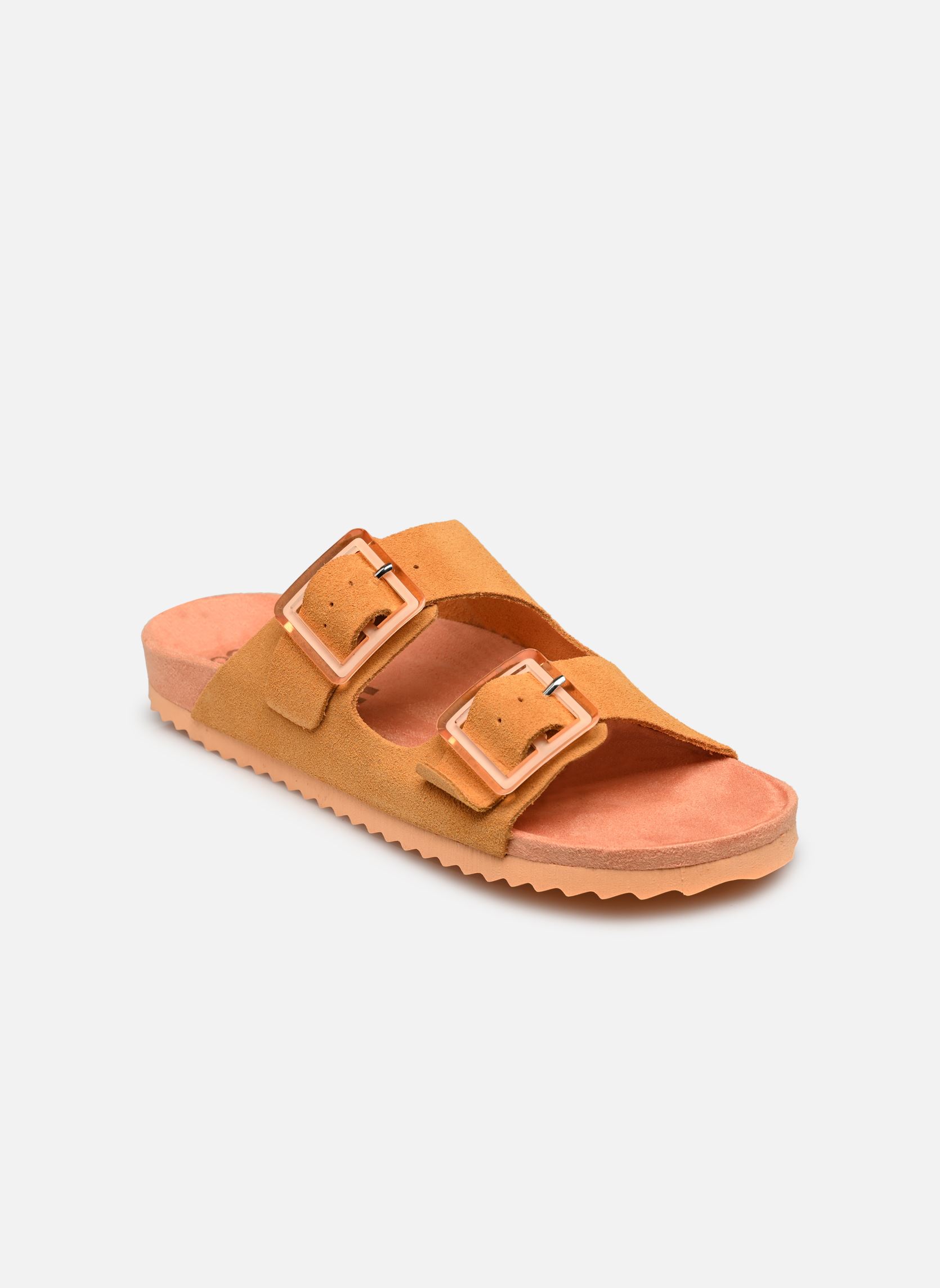 Sandalen Sandales deux boucles en suede HC.BIO056 damen gelb Colors of California Sandalen Sandales deux boucles en suede HC.BIO056 damen gelb ORA