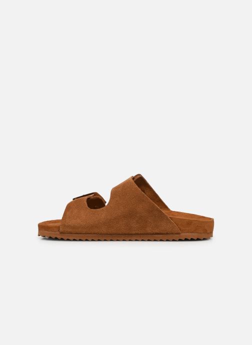 Ciabatte Donna Colors Of California BIO056 TAN - Pelle Scamosciata Camel, Doppia Fascia Con Fibbia - Foto 10