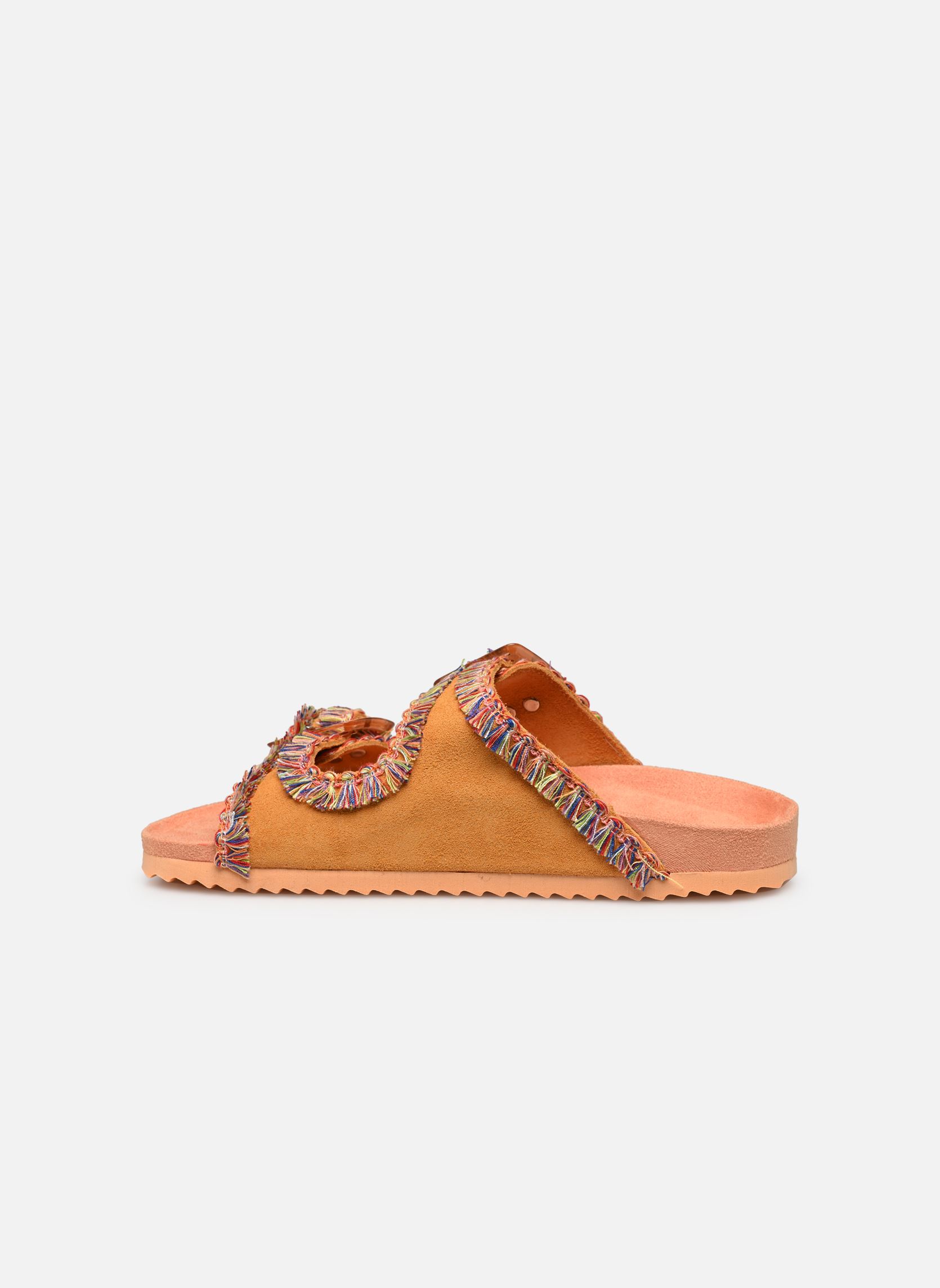 Sandalen Sandales en suede avec crochet multicolo dames oranje Colors of California Sandalen Sandales en suede avec crochet multicolo dames oranje ORA