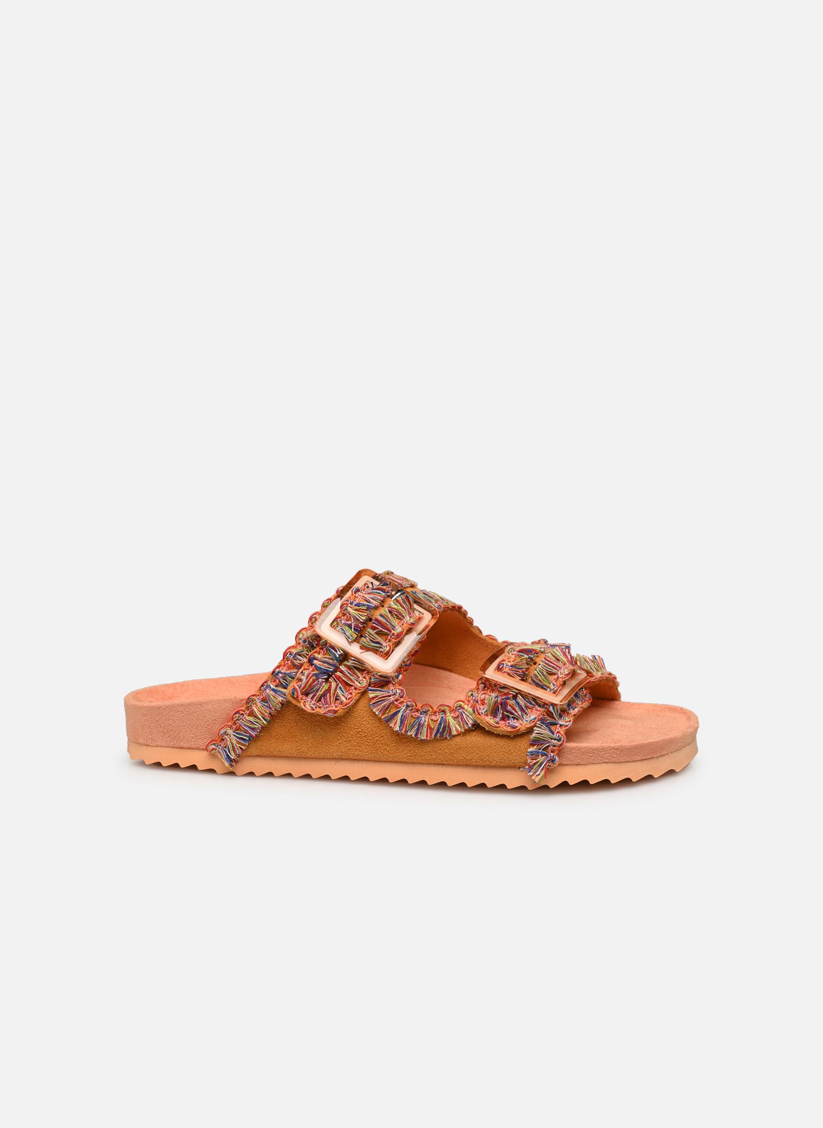 Sandalen Sandales en suede avec crochet multicolo dames oranje Colors of California Sandalen Sandales en suede avec crochet multicolo dames oranje ORA