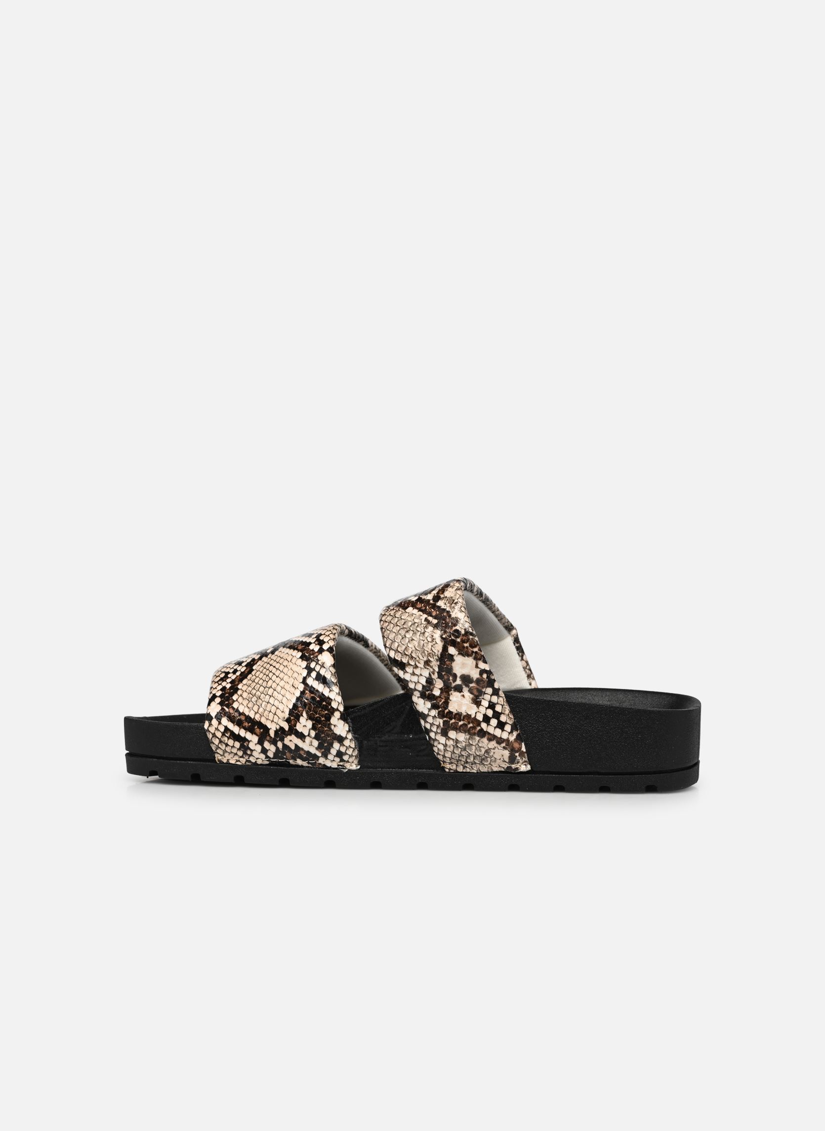 Mules Mule imprimée animalier avec deux bandes femme beige Colors of California Mules Mule imprimée animalier avec deux bandes femme beige NAT