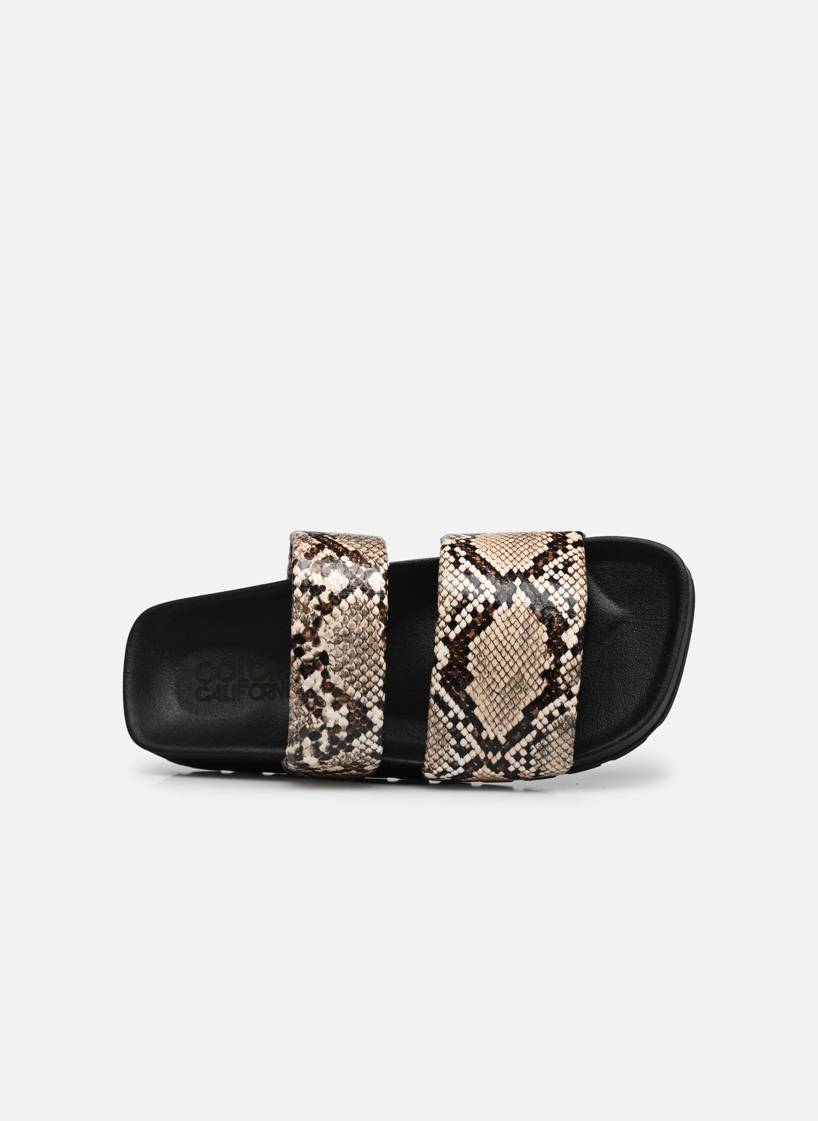 Mules Mule imprimée animalier avec deux bandes femme beige Colors of California Mules Mule imprimée animalier avec deux bandes femme beige NAT