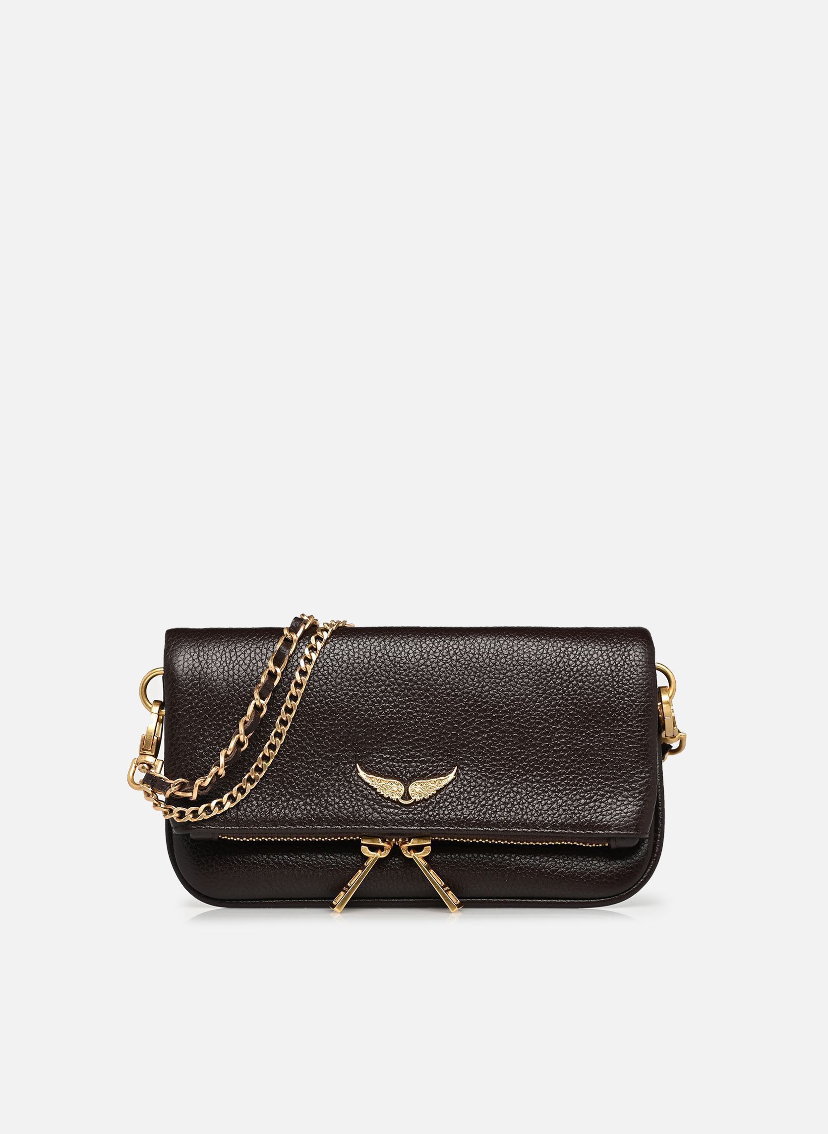 Sacs bandoulière ROCK NANO GRAINED LEATHER femme marron Zadig & Voltaire Sacs bandoulière ROCK NANO GRAINED LEATHER femme marron BROWNIE