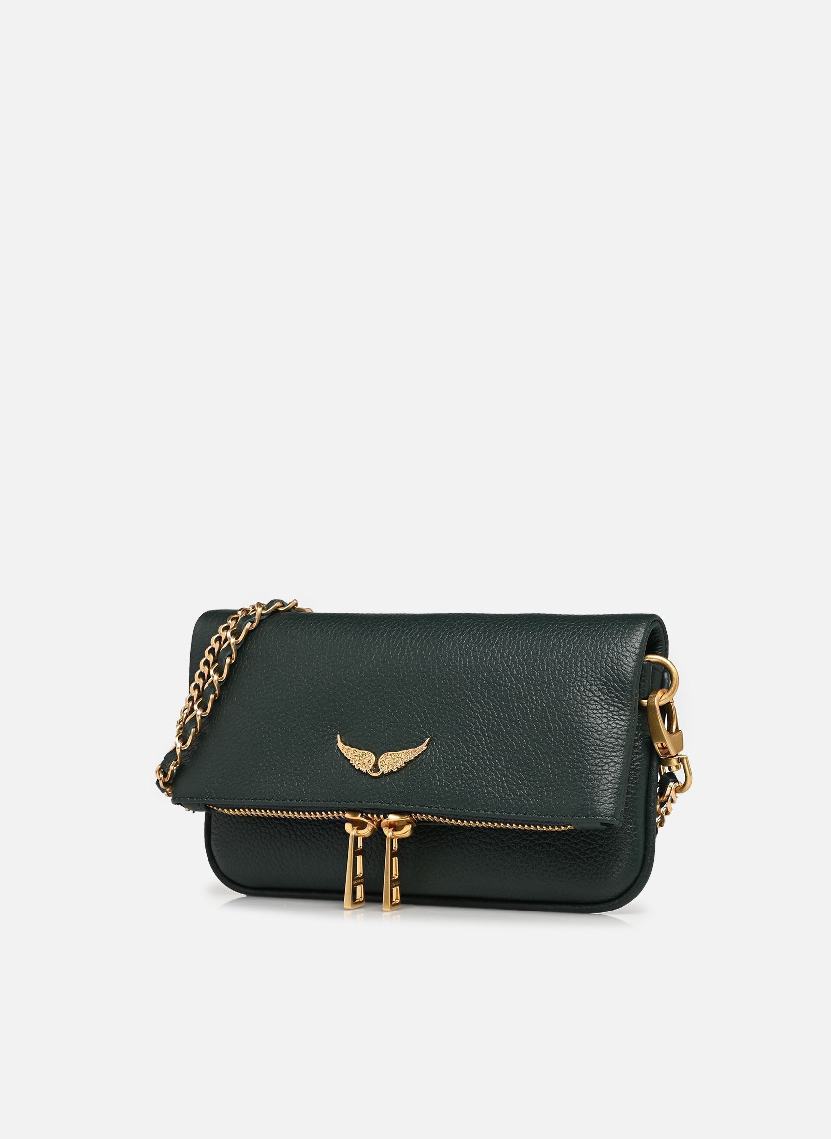Sacs bandoulière ROCK NANO GRAINED LEATHER femme vert Zadig & Voltaire Sacs bandoulière ROCK NANO GRAINED LEATHER femme vert EMERALD
