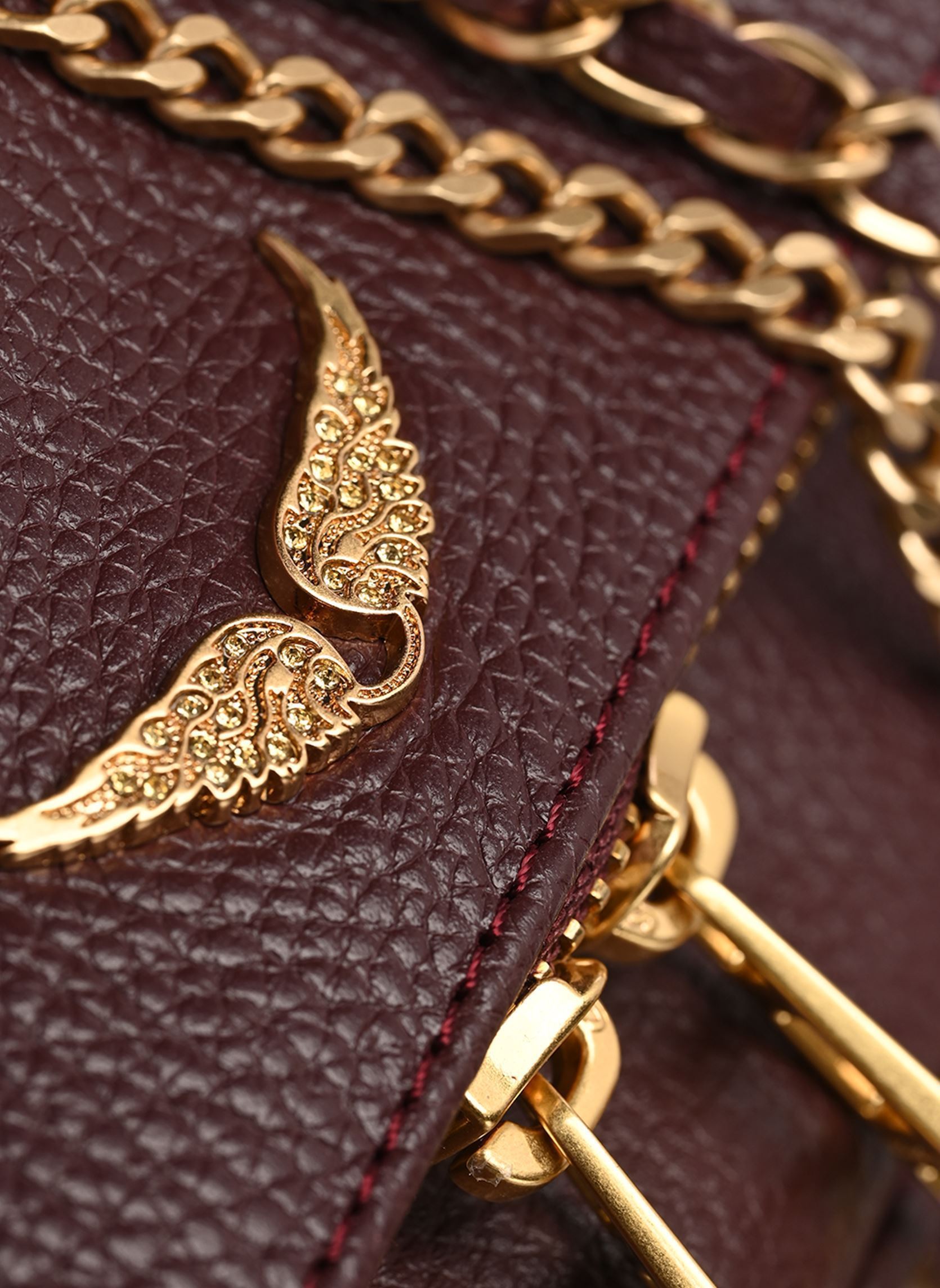 Umhängetaschen ROCK NANO GRAINED LEATHER damen bordeaux Zadig & Voltaire Umhängetaschen ROCK NANO GRAINED LEATHER damen bordeaux DEEP PURPLE