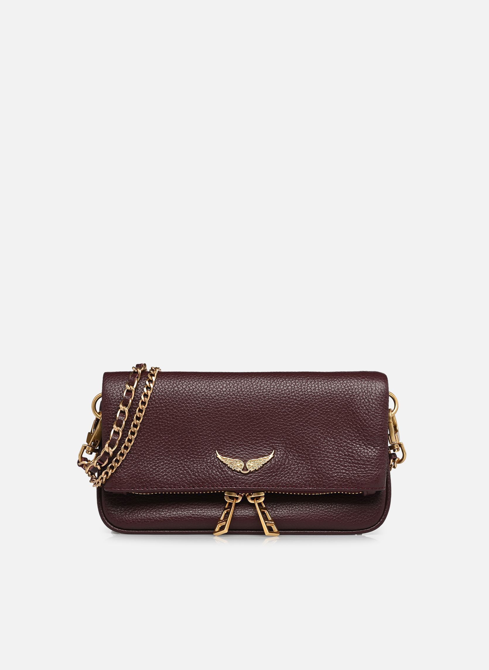 Umhängetaschen ROCK NANO GRAINED LEATHER damen bordeaux Zadig & Voltaire Umhängetaschen ROCK NANO GRAINED LEATHER damen bordeaux DEEP PURPLE