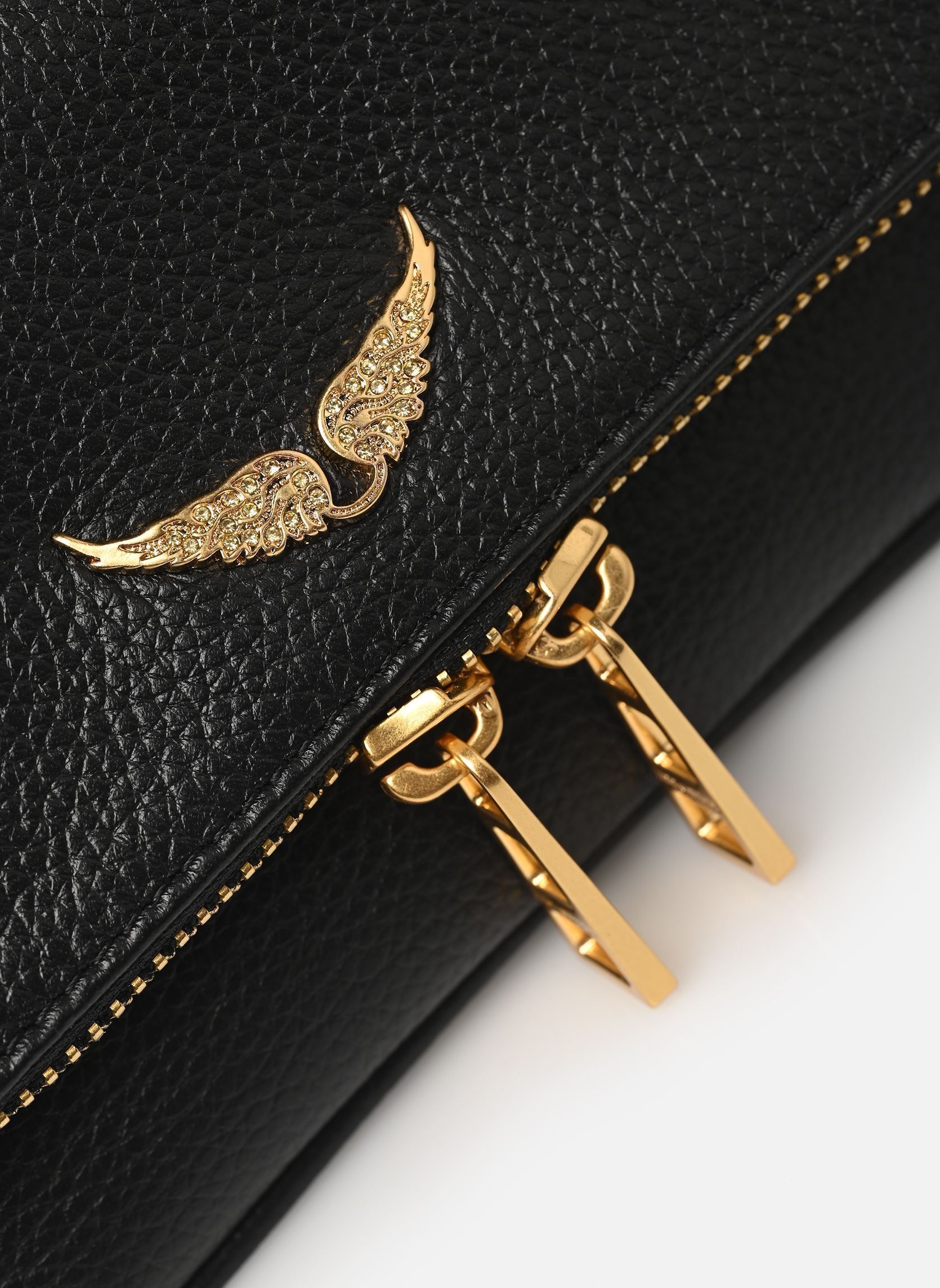 Umhängetaschen ROCK NANO GRAINED LEATHER damen schwarz Zadig & Voltaire Umhängetaschen ROCK NANO GRAINED LEATHER damen schwarz BLACK GOLD