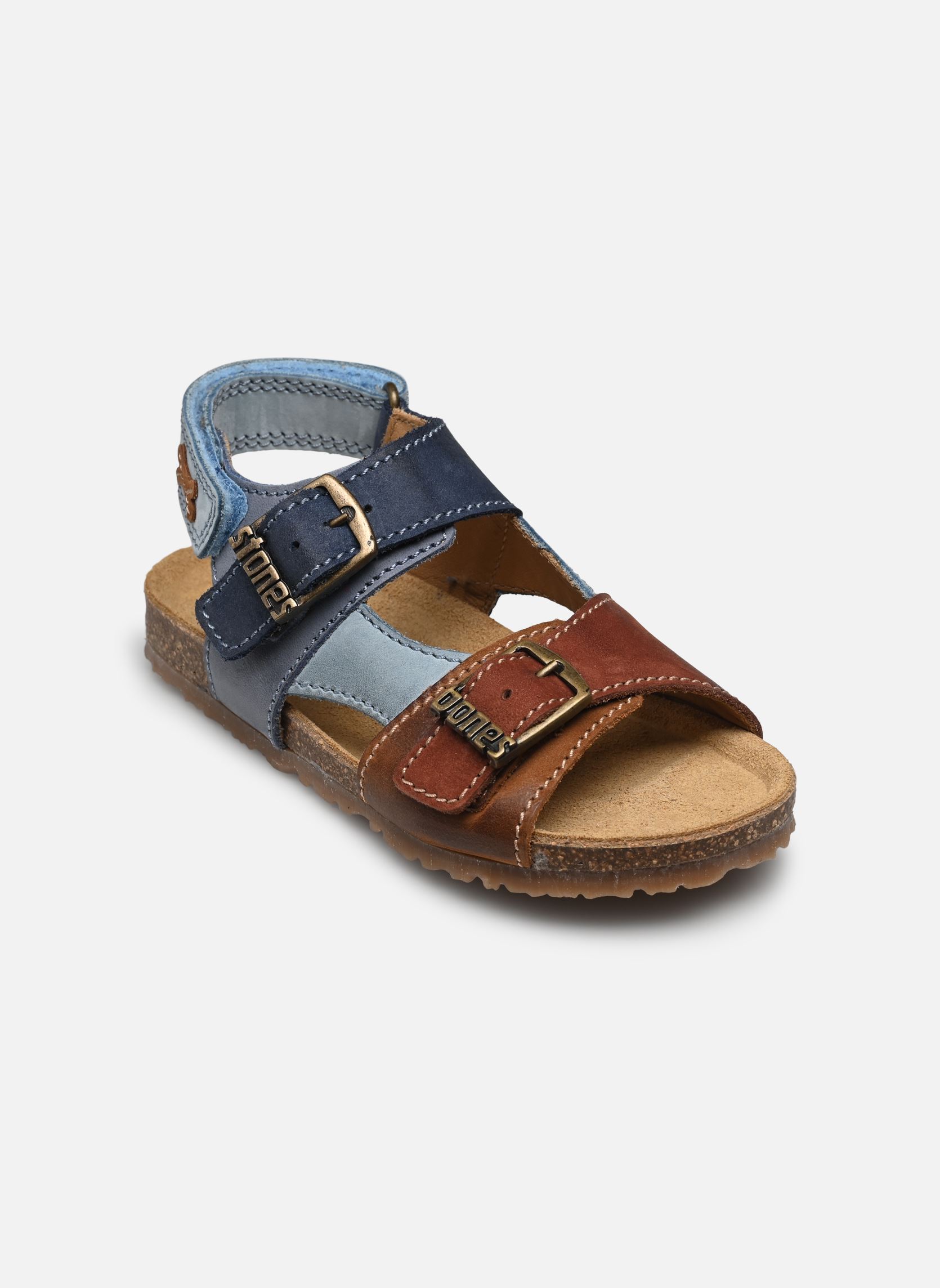 Sandales 4997 LOPIN garçon bleu Stones and Bones Sandales 4997 LOPIN garçon bleu CALF CUOIO + RUST