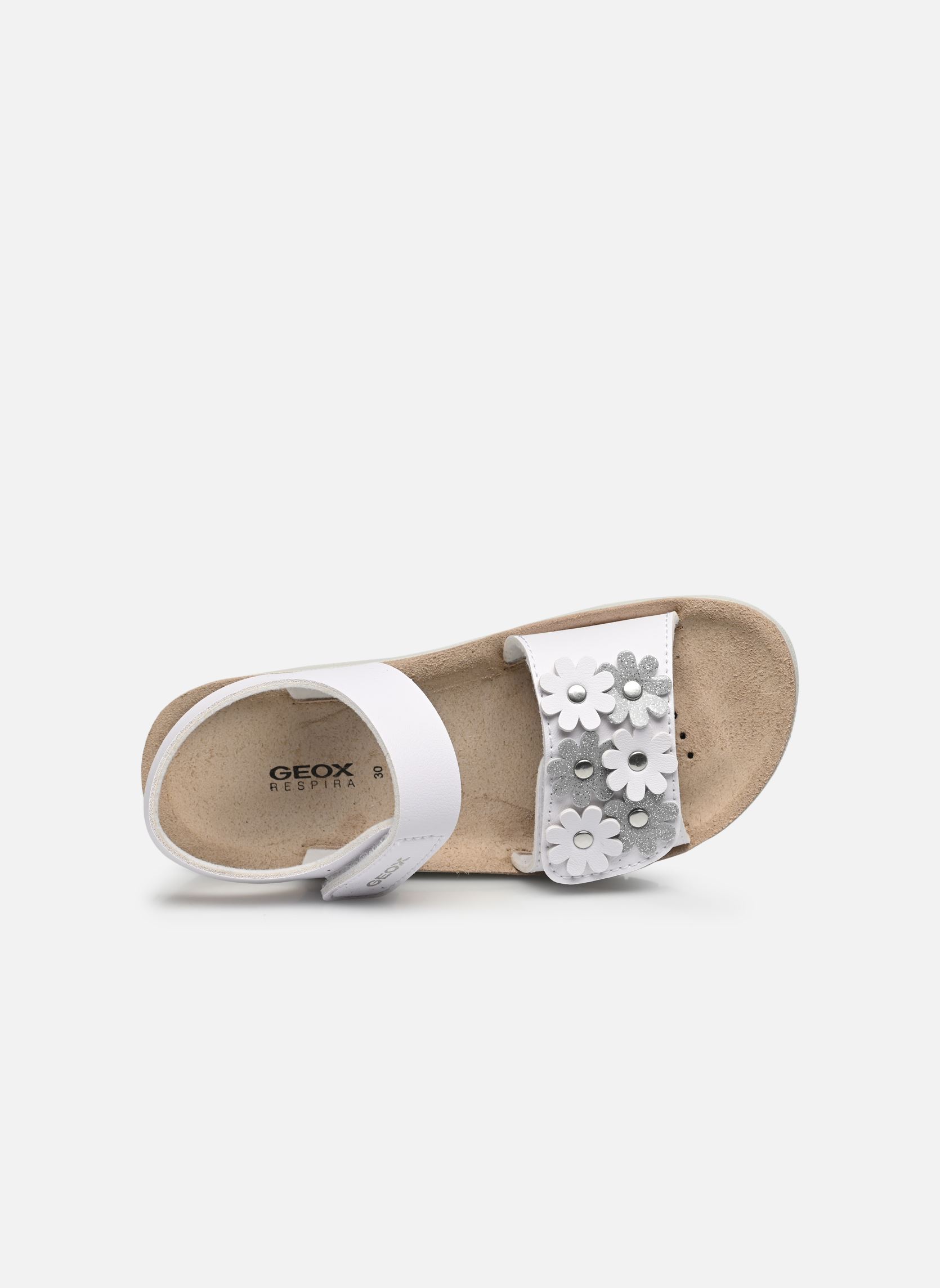 Sandalen J SANDAL COSTAREI GI meisjes wit Geox Sandalen J SANDAL COSTAREI GI meisjes wit BLANC / ARGENT