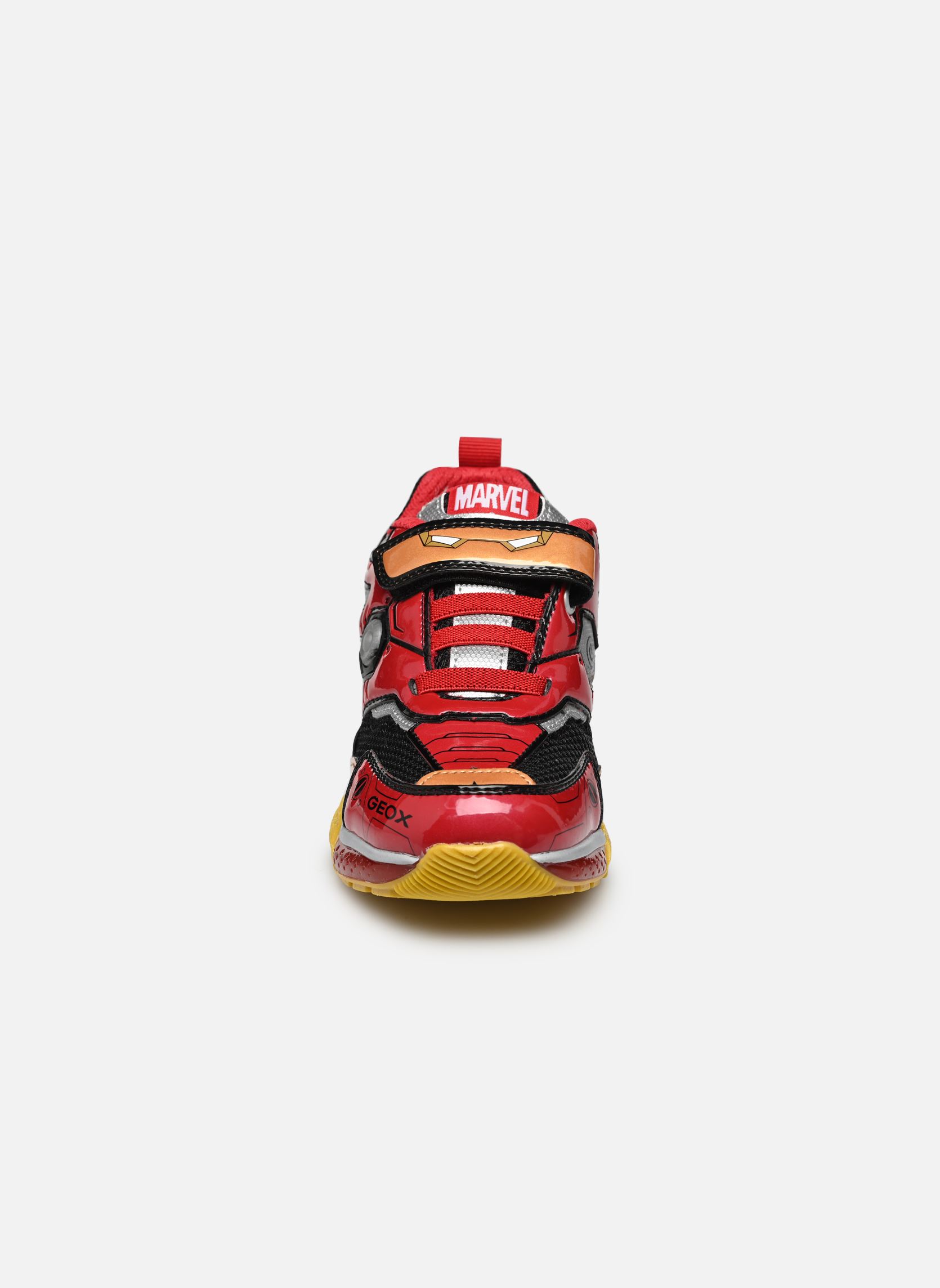 Geox J GRAYJAY BOY D Zwart / Rood - Gratis levering | ! - Schoenen Hoge sneakers Kind € 79,95