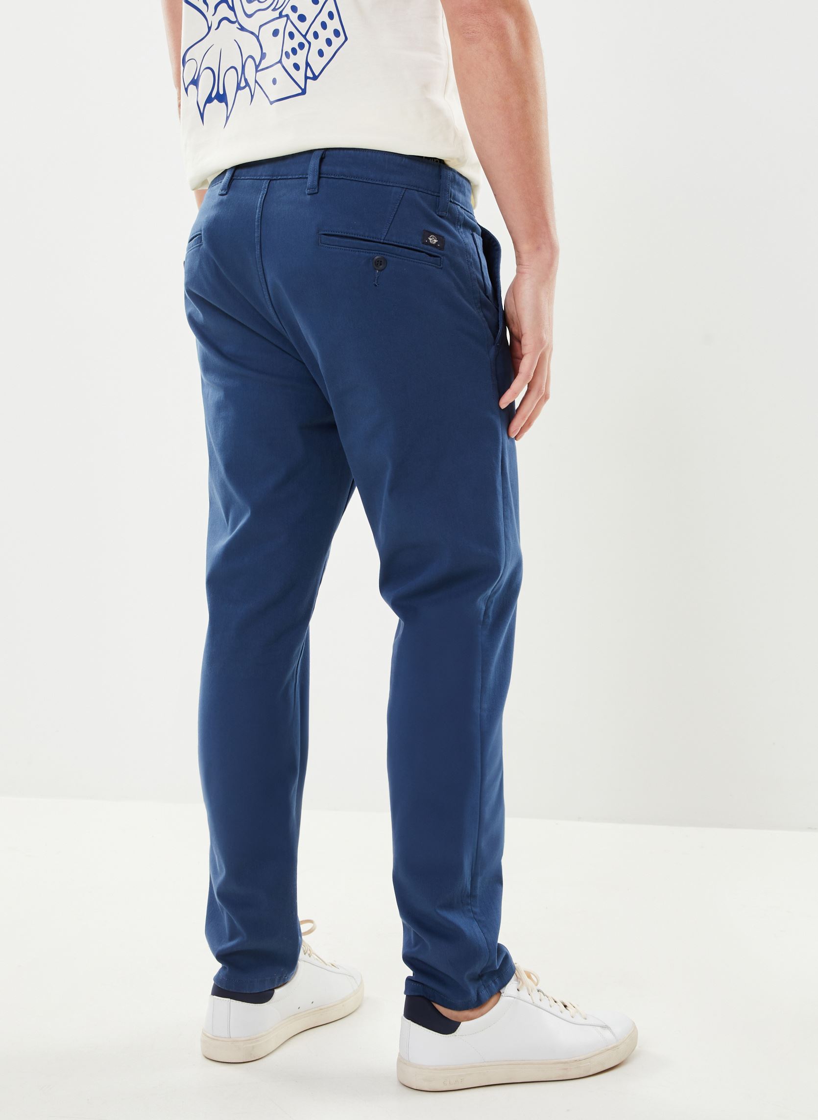 Pantalon Chino Slim Homme Dockers Taille W34 L32 Bleu Nuit - Coton Stretch - Très Bon état