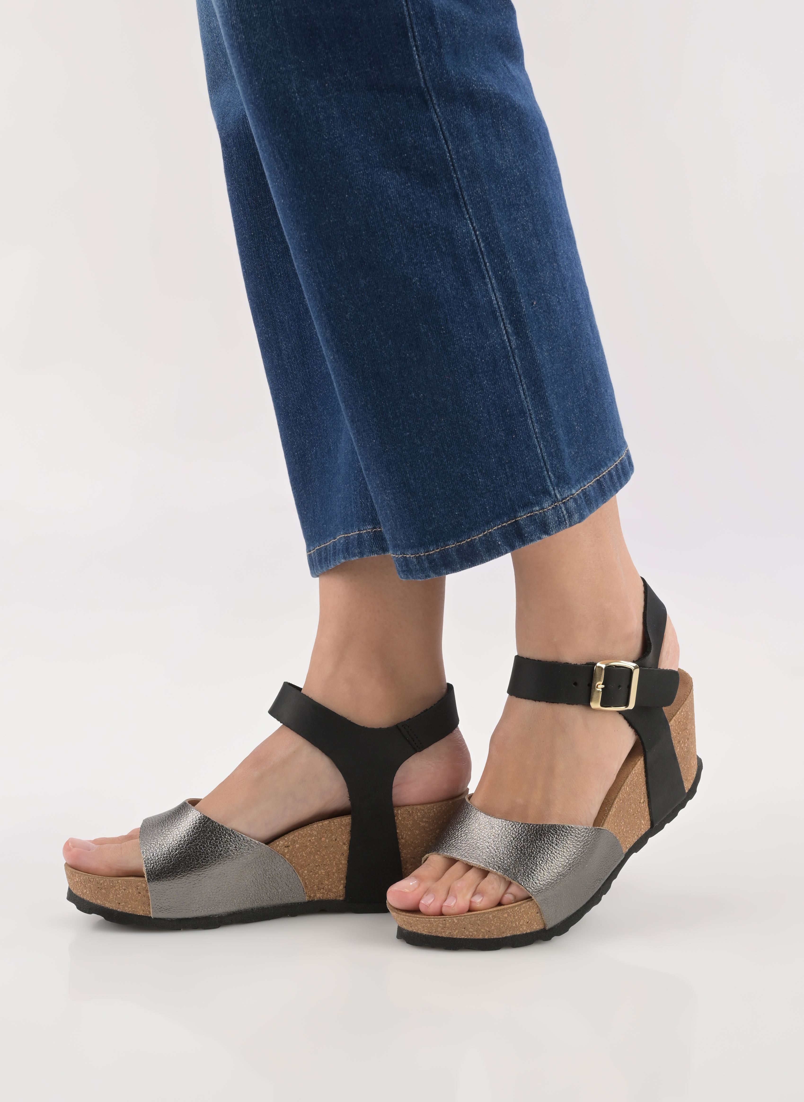 Sandalen met sleehak en plateau Rose - sandales compensées dames zwart Georgia Rose Soft Sandalen met sleehak en plateau Rose - sandales compensées dames zwart Noir