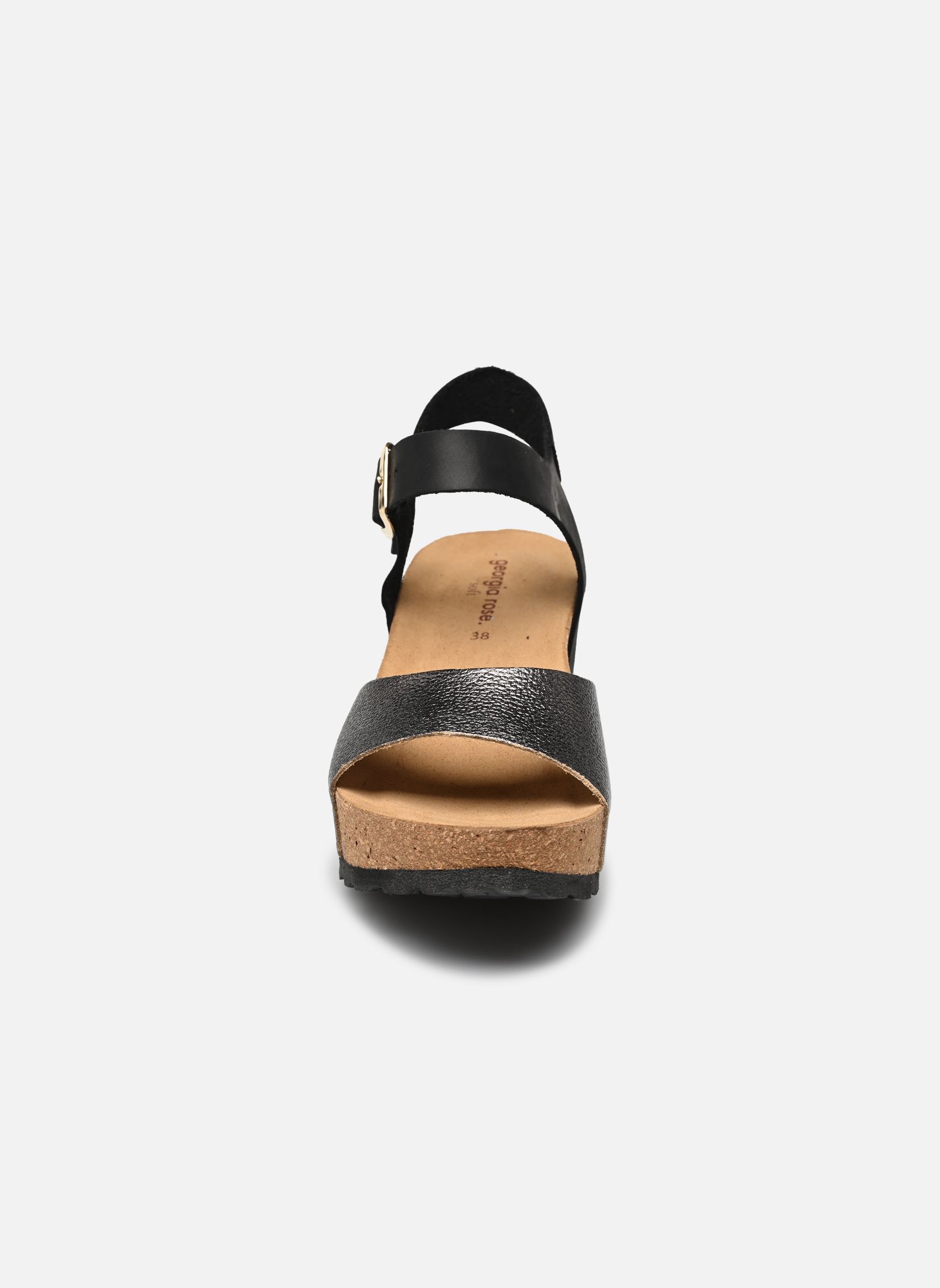Sandalen met sleehak en plateau Rose - sandales compensées dames zwart Georgia Rose Soft Sandalen met sleehak en plateau Rose - sandales compensées dames zwart Noir