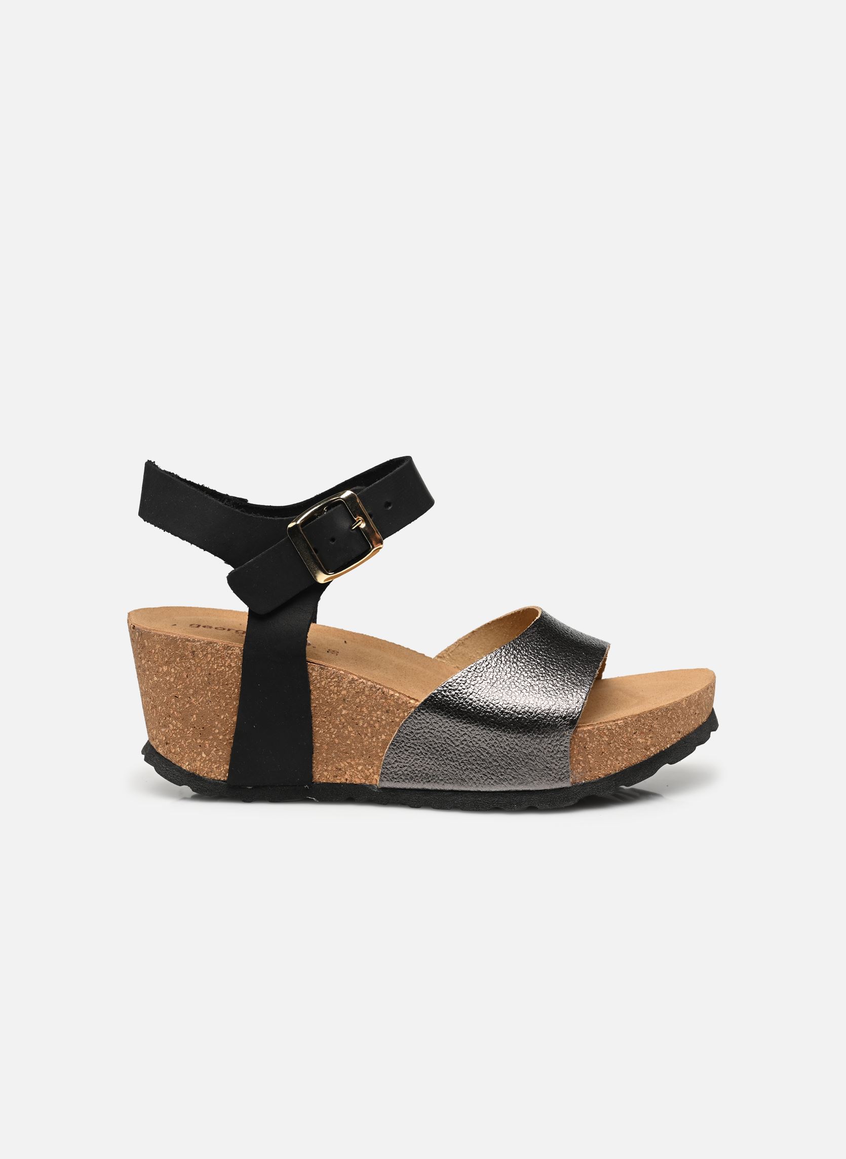 Sandalen met sleehak en plateau Rose - sandales compensées dames zwart Georgia Rose Soft Sandalen met sleehak en plateau Rose - sandales compensées dames zwart Noir