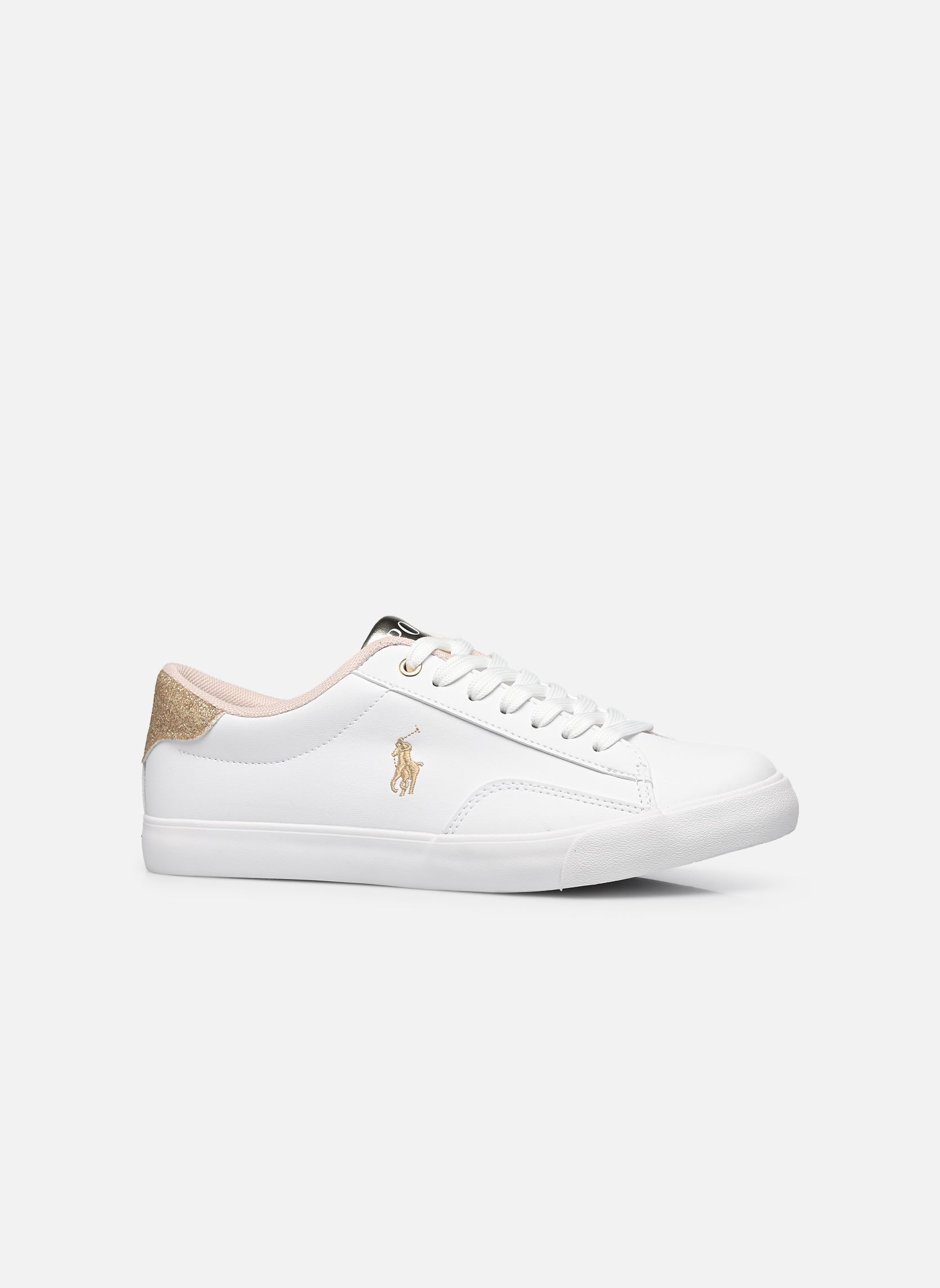 Baskets basses THERON V fille blanc Polo Ralph Lauren Baskets basses THERON V fille blanc WHITE SMOOTH PU/GOLD METALLIC/