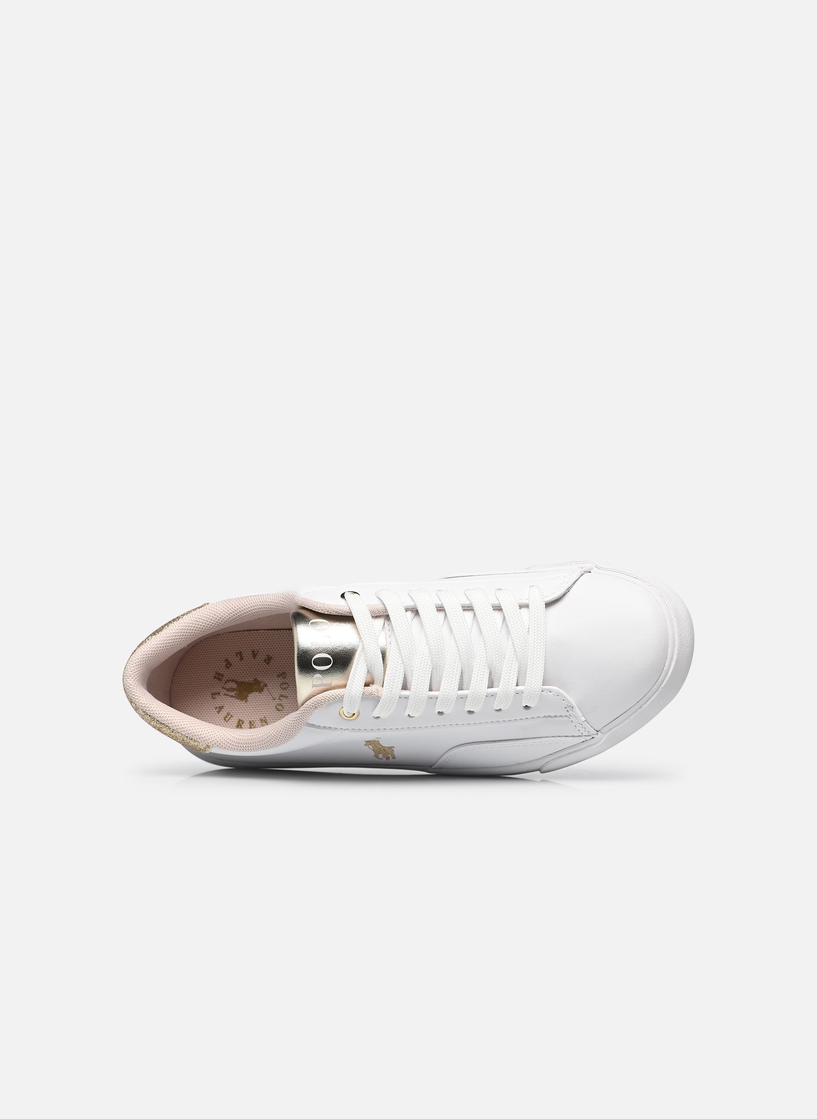 Baskets basses THERON V fille blanc Polo Ralph Lauren Baskets basses THERON V fille blanc WHITE SMOOTH PU/GOLD METALLIC/