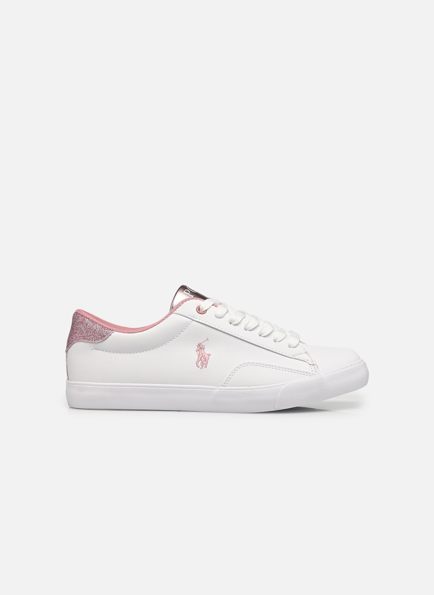 Niedrige Sneaker THERON V mädchen weiß Polo Ralph Lauren Niedrige Sneaker THERON V mädchen weiß WHITE SMOOTH/LT PINK/GLITTER W
