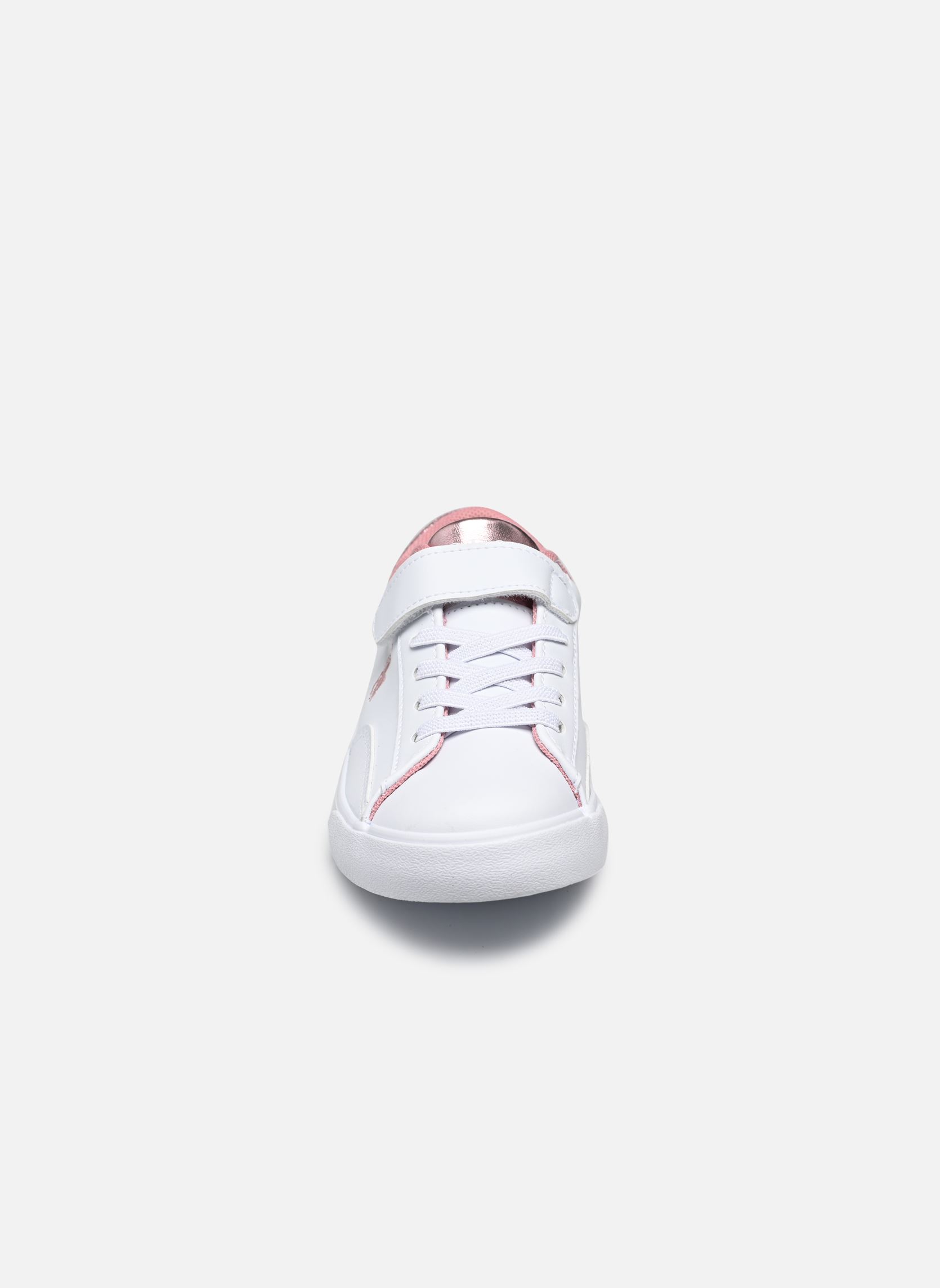 Niedrige Sneaker THERON V PS mädchen weiß Polo Ralph Lauren Niedrige Sneaker THERON V PS mädchen weiß WHITE SMOOTH PU/LT PINK/GLITTE
