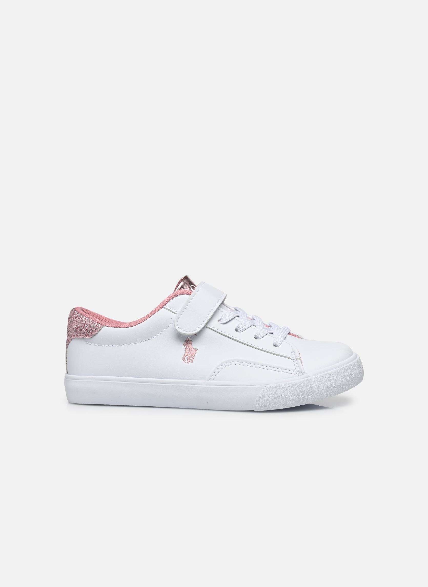 Niedrige Sneaker THERON V PS mädchen weiß Polo Ralph Lauren Niedrige Sneaker THERON V PS mädchen weiß WHITE SMOOTH PU/LT PINK/GLITTE