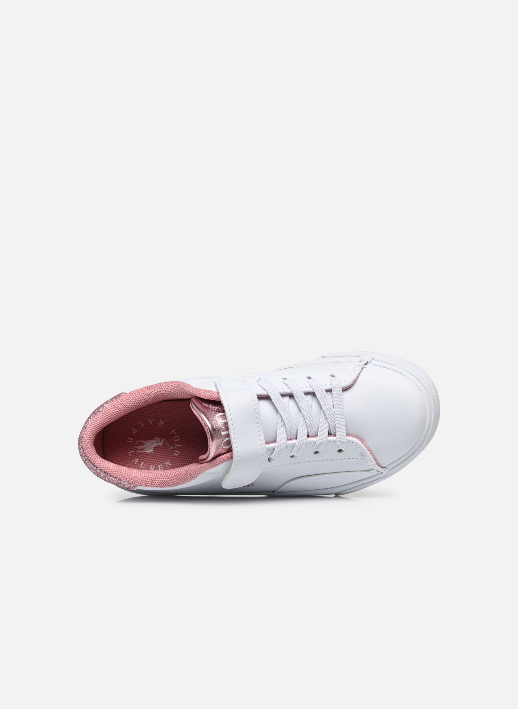 Niedrige Sneaker THERON V PS mädchen weiß Polo Ralph Lauren Niedrige Sneaker THERON V PS mädchen weiß WHITE SMOOTH PU/LT PINK/GLITTE