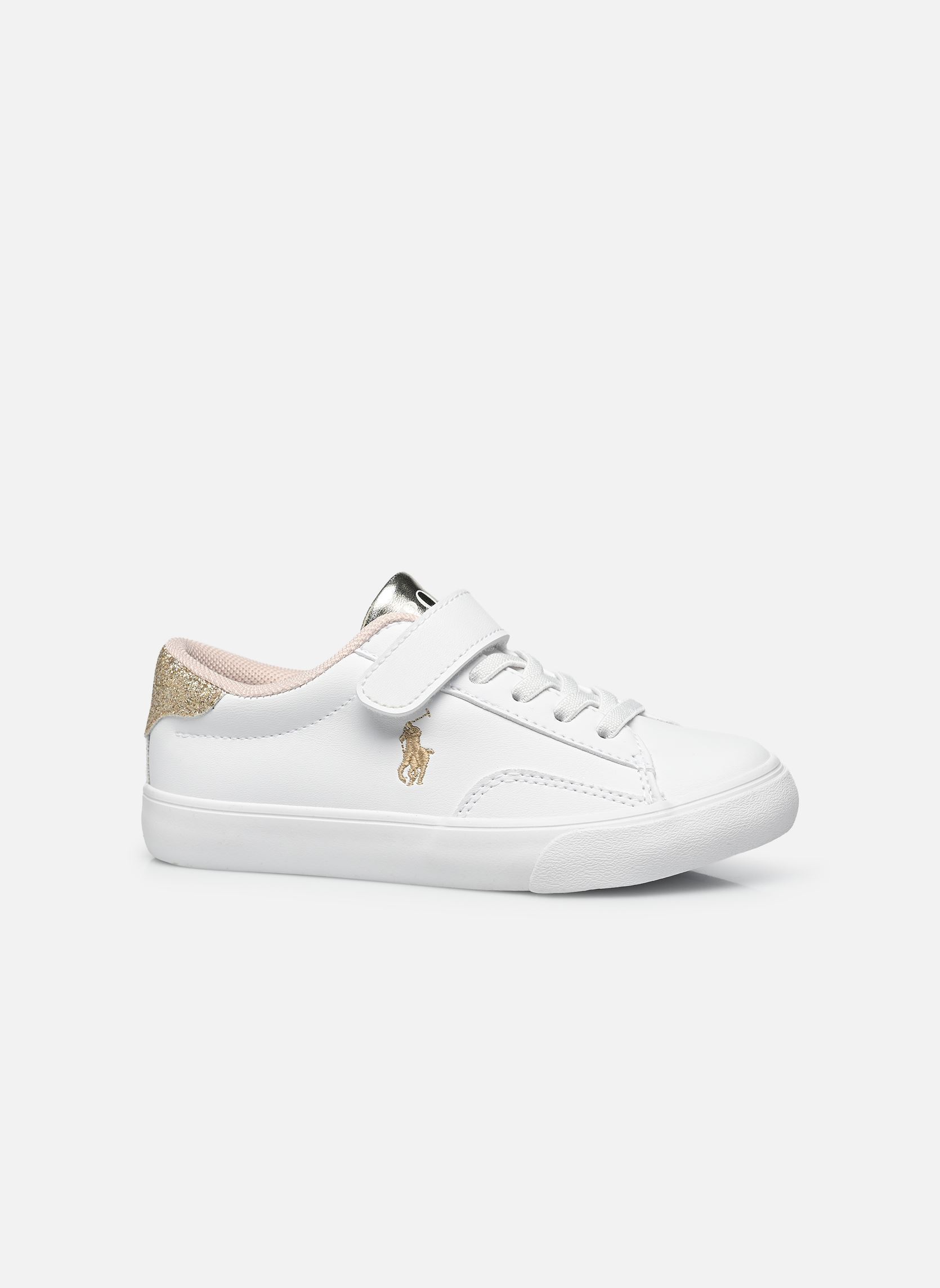 Niedrige Sneaker THERON V PS mädchen weiß Polo Ralph Lauren Niedrige Sneaker THERON V PS mädchen weiß WHITE SMOOTH PU/GOLD METALLIC/