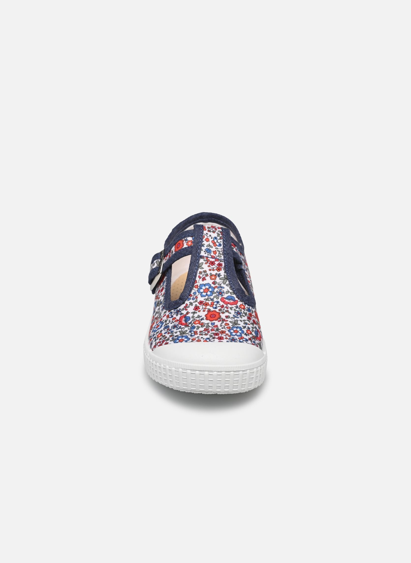 Baskets basses BATISSA fille multicolore Rose et Martin Baskets basses BATISSA fille multicolore Fleurs rouge liseré bleu