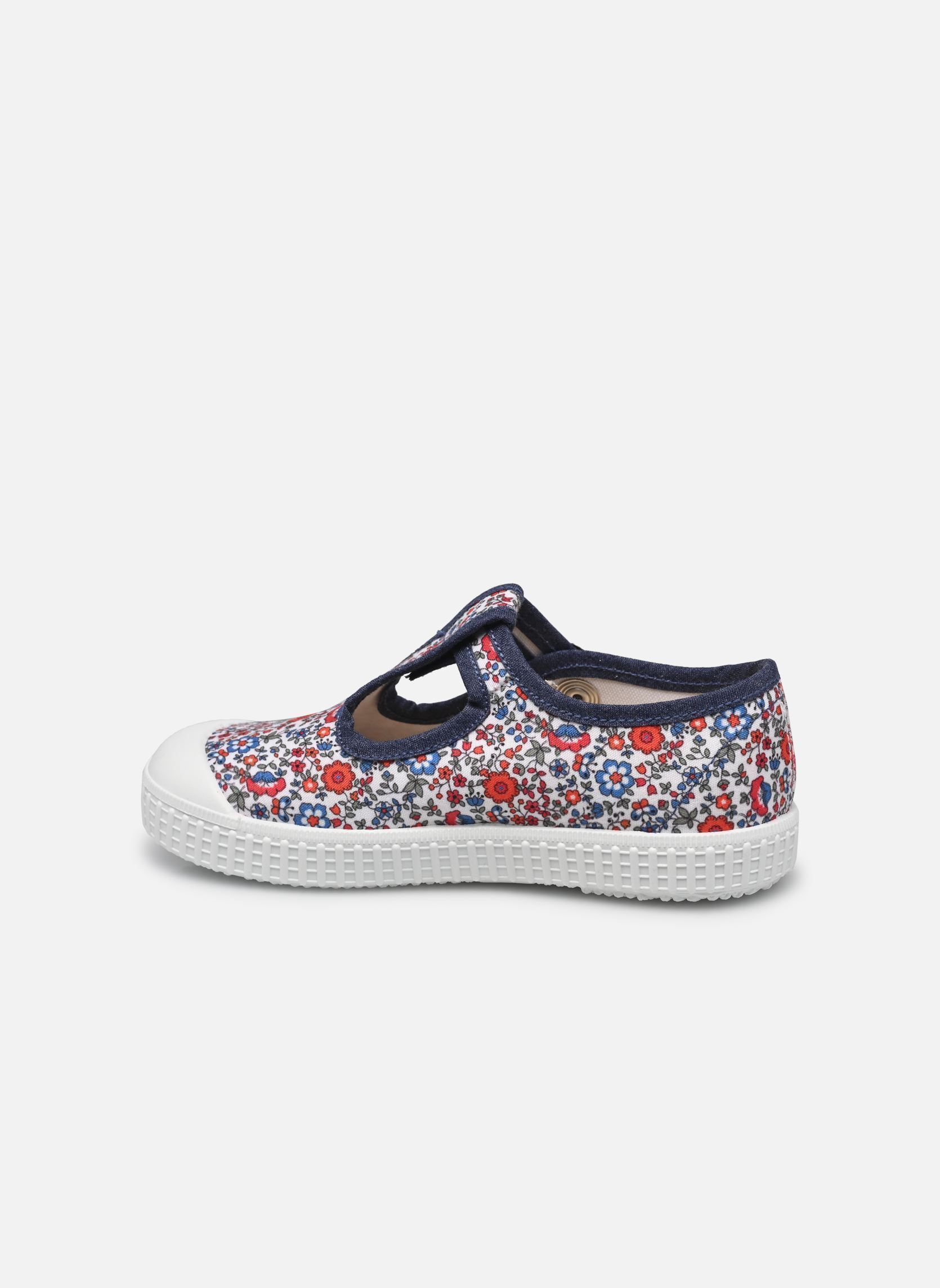 Baskets basses BATISSA fille multicolore Rose et Martin Baskets basses BATISSA fille multicolore Fleurs rouge liseré bleu