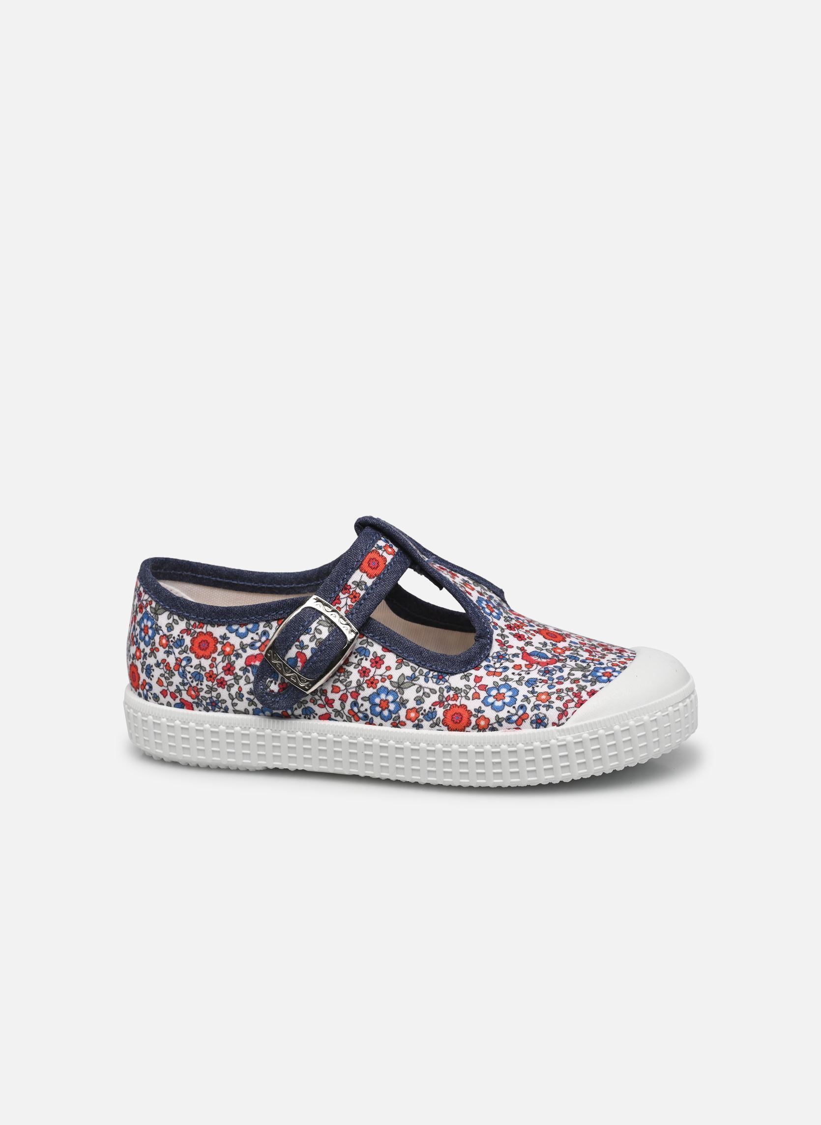 Baskets basses BATISSA fille multicolore Rose et Martin Baskets basses BATISSA fille multicolore Fleurs rouge liseré bleu