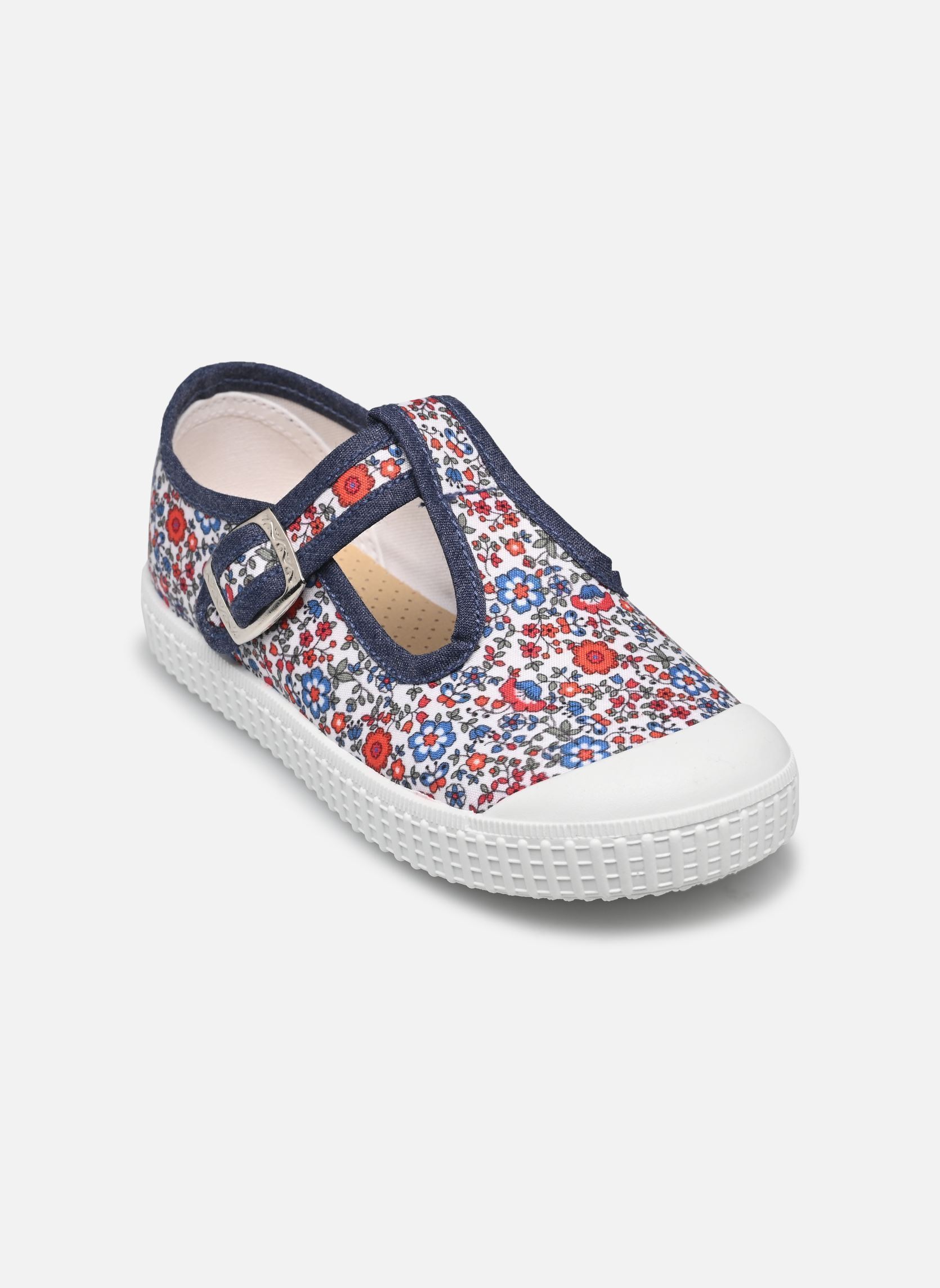 Baskets basses BATISSA fille multicolore Rose et Martin Baskets basses BATISSA fille multicolore Fleurs rouge liseré bleu