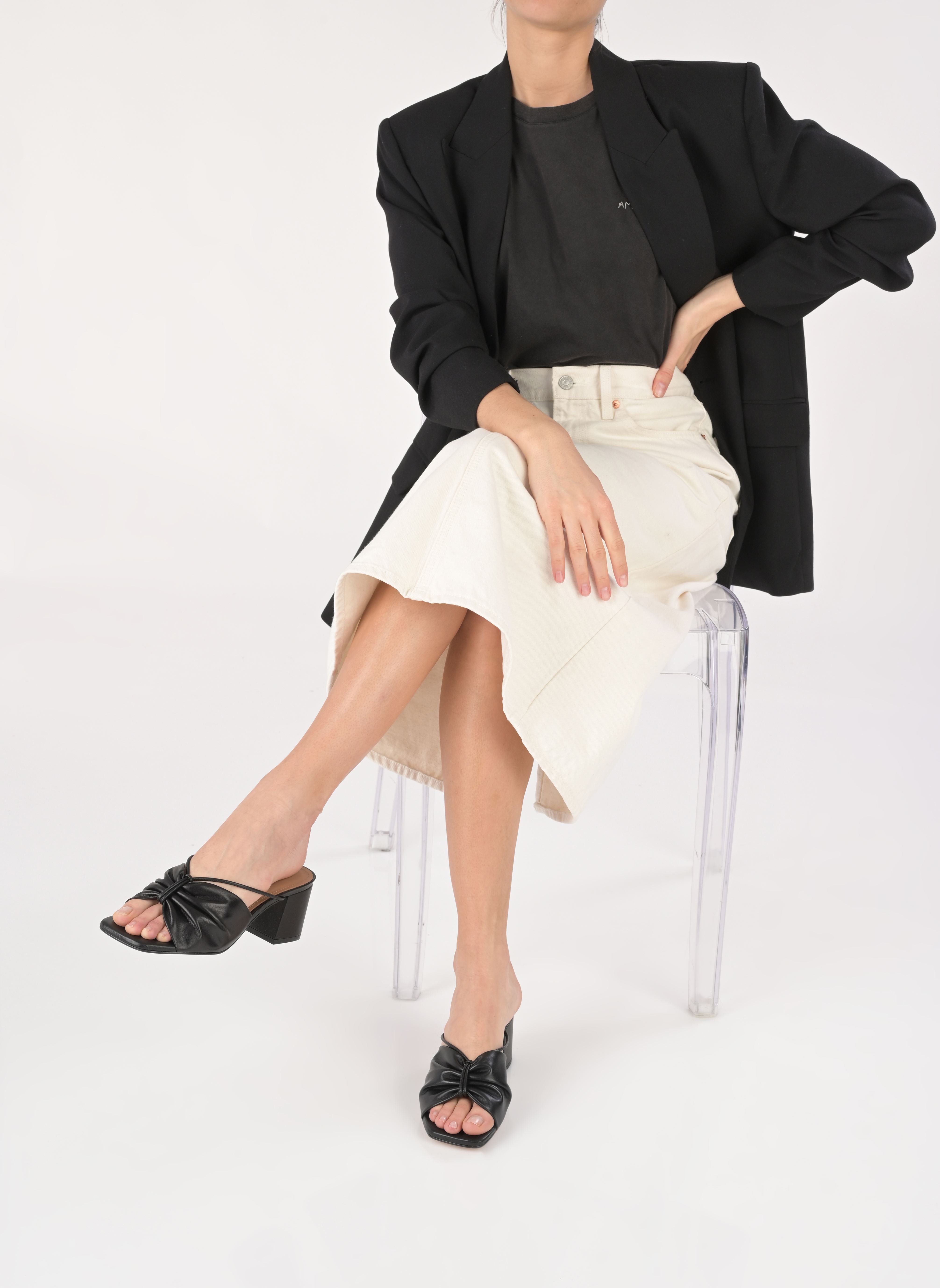 Muilen Olivia dames zwart Flattered Muilen Olivia dames zwart BLACK LEATHER