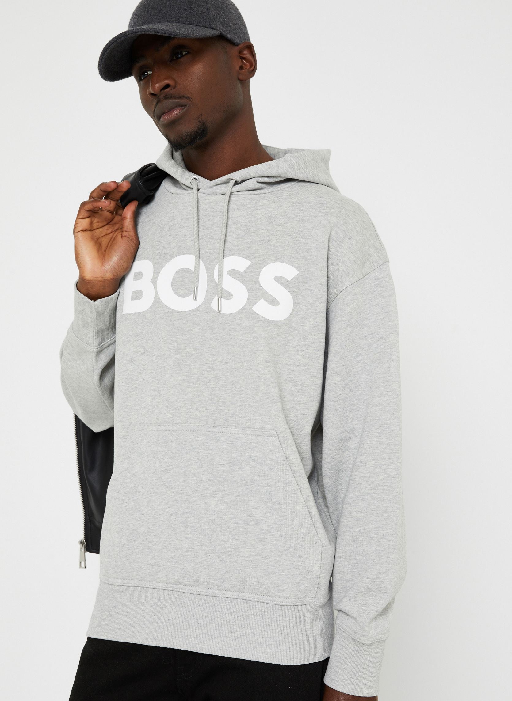 Hoodies WebasicHood heren grijs BOSS Hoodies WebasicHood heren grijs 071 OPEN GREY