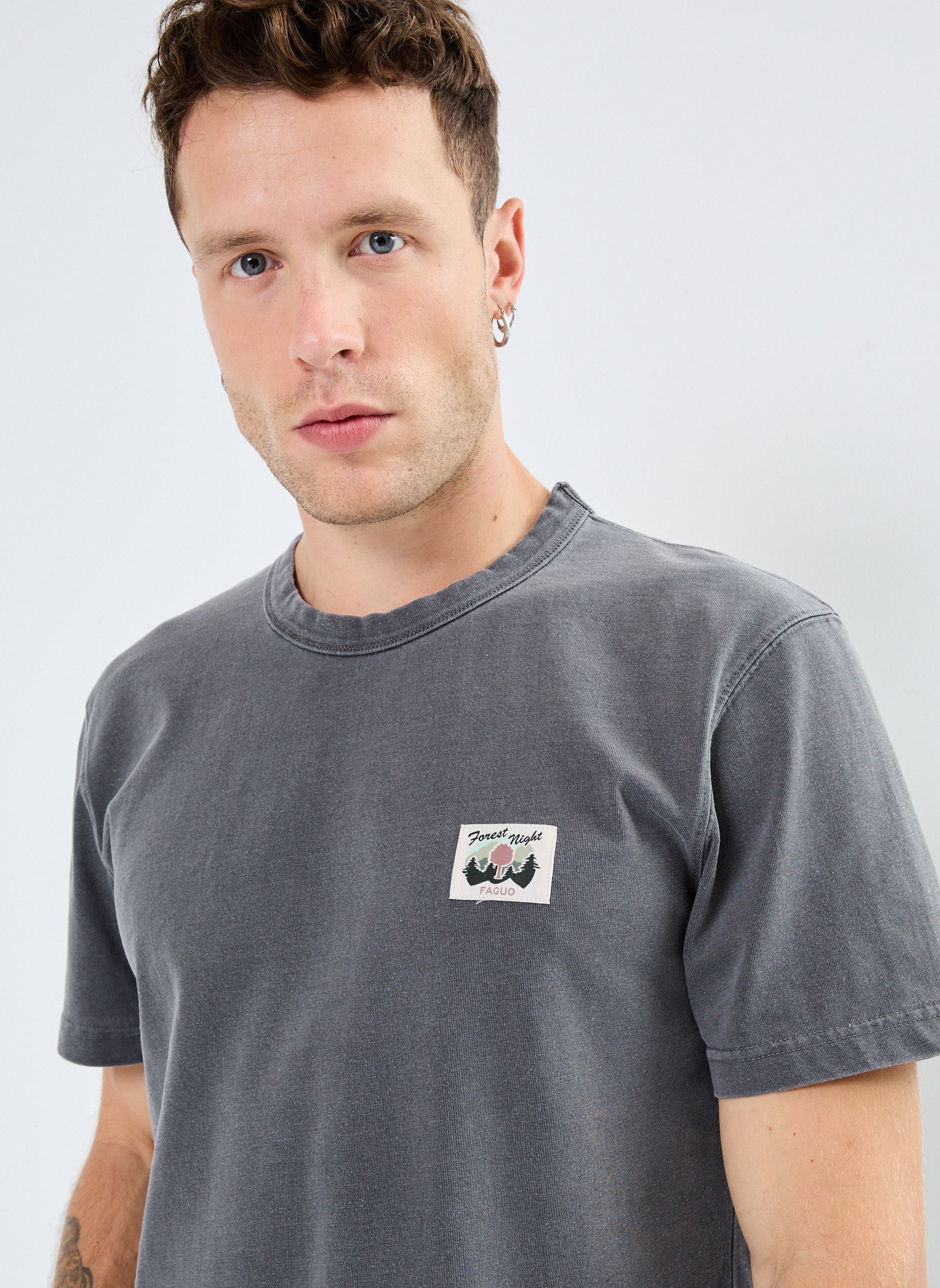 Tee-shirts Lugny T-Shirt Cotton homme gris Faguo Tee-shirts Lugny T-Shirt Cotton homme gris GRY09