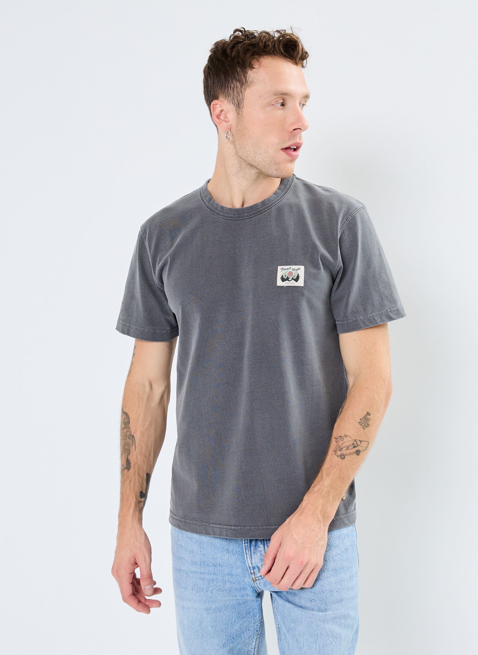 Tee-shirts Lugny T-Shirt Cotton homme gris Faguo Tee-shirts Lugny T-Shirt Cotton homme gris GRY09