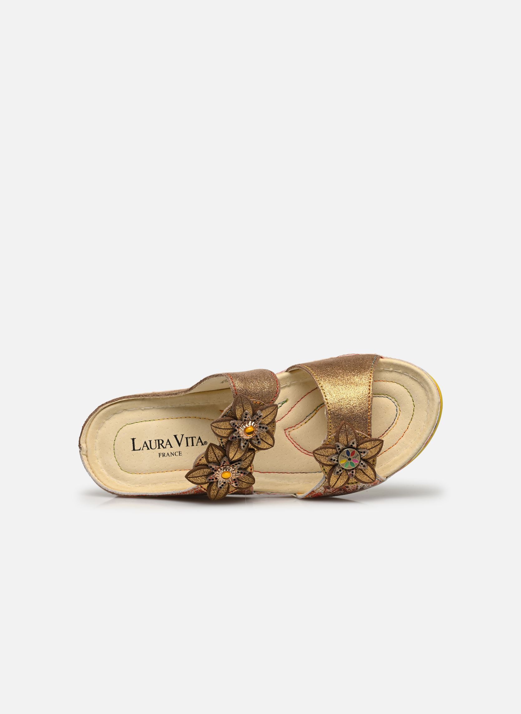 Mules En Cuir Pour Femmes LAURA VITA JACBO-23 - Talon 7.5 Cm, PVC Transparent Strass, Look Glamour Pour Soirée