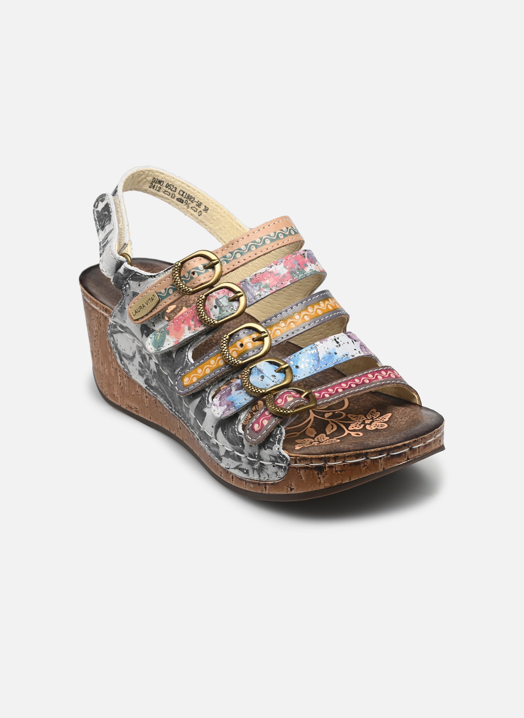 Sandalias y plataformas de cuña Dino 0523 mujer multicolor Laura Vita Sandalias y plataformas de cuña Dino 0523 mujer multicolor Gris