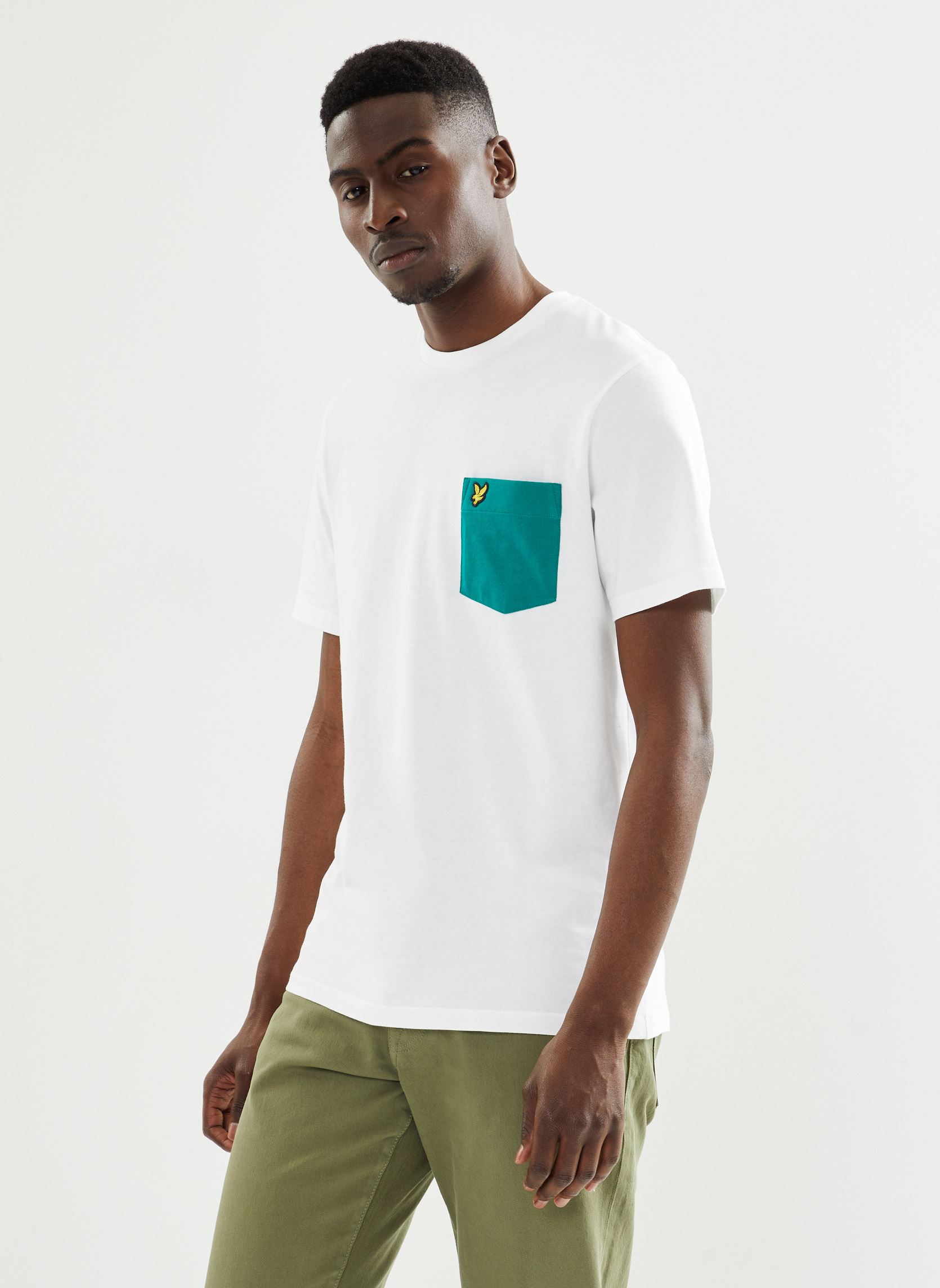 Tee-shirts Contrast Pocket T-Shirt homme blanc Lyle & Scott Tee-shirts Contrast Pocket T-Shirt homme blanc X179 WHITE / COURT GREEN