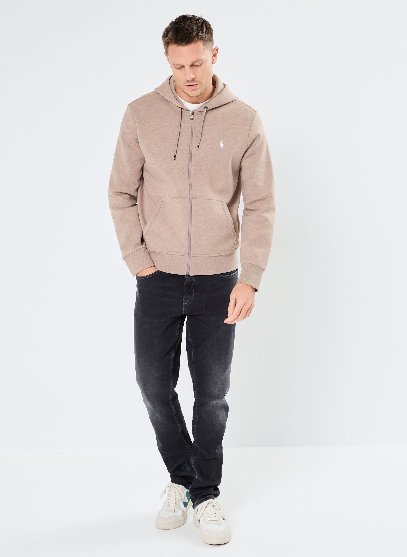 Hoodies Sweat à capuche en maille double heren beige Polo Ralph Lauren Hoodies Sweat à capuche en maille double heren beige ADIRONDACK HEATHER