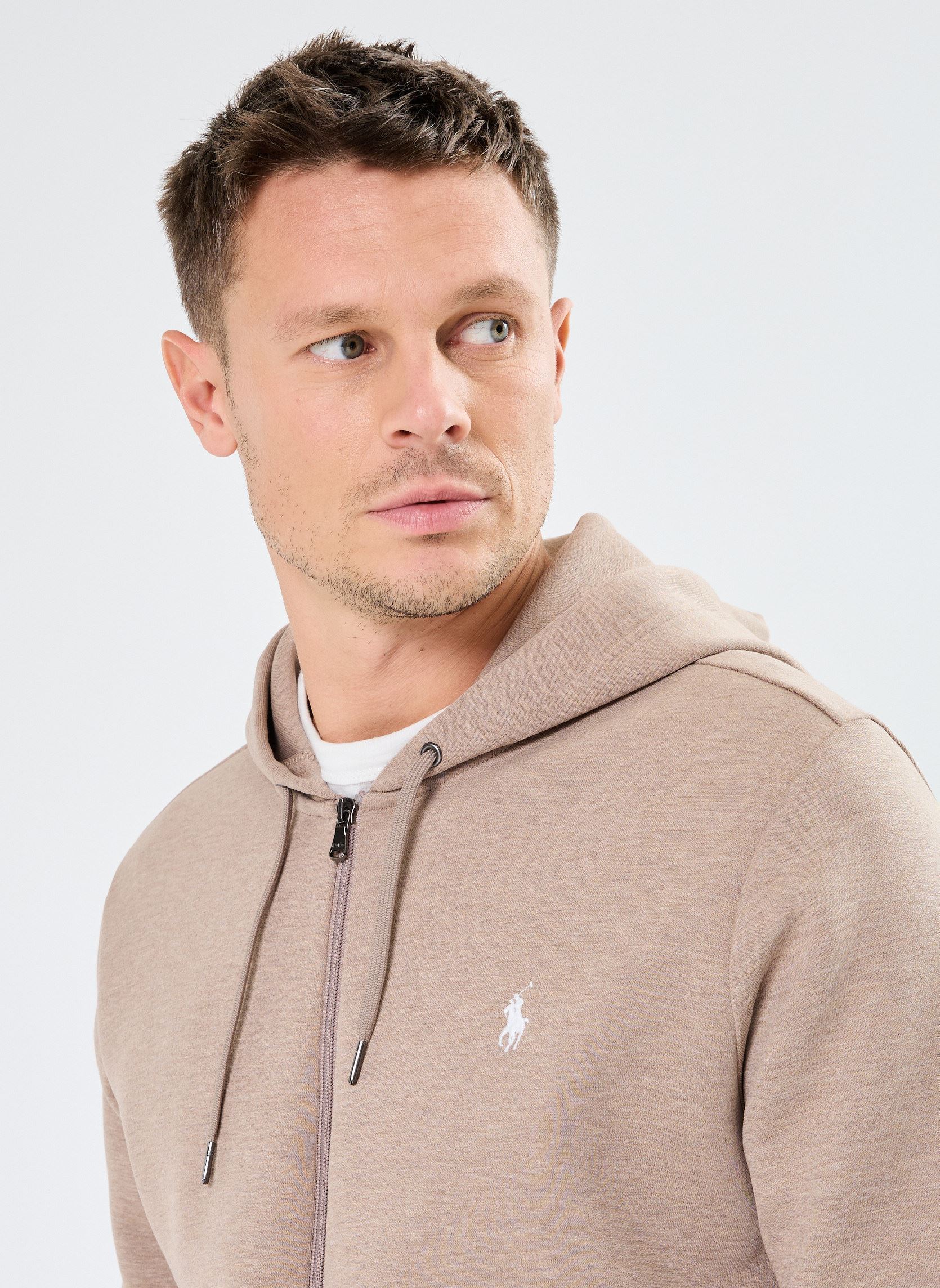 Hoodies Sweat à capuche en maille double heren beige Polo Ralph Lauren Hoodies Sweat à capuche en maille double heren beige ADIRONDACK HEATHER
