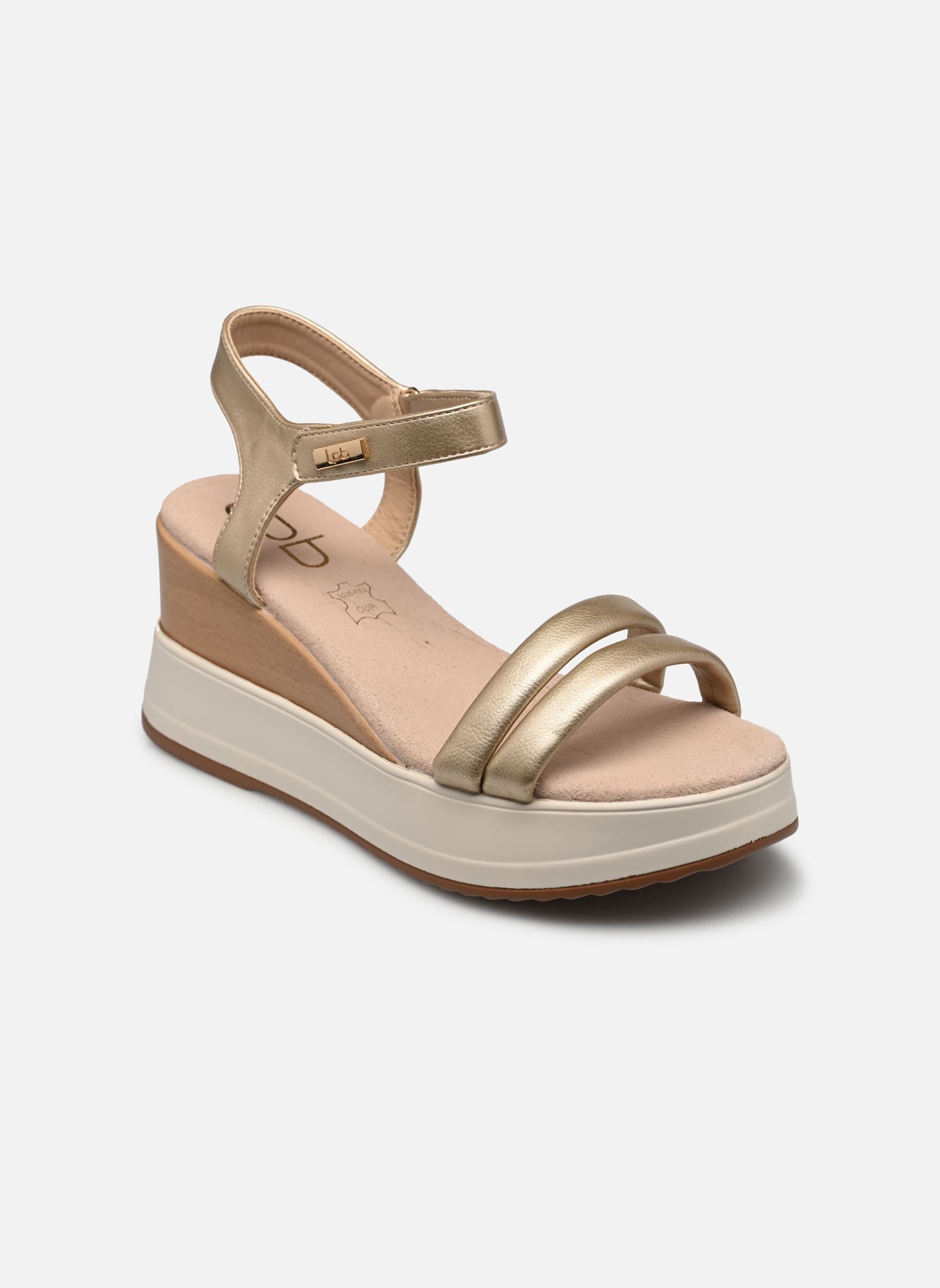 Sandali con zeppa e plateau FIONA donna oro e bronzo LPB -LES PETITES BOMBES Sandali con zeppa e plateau FIONA donna oro e bronzo Or Metal