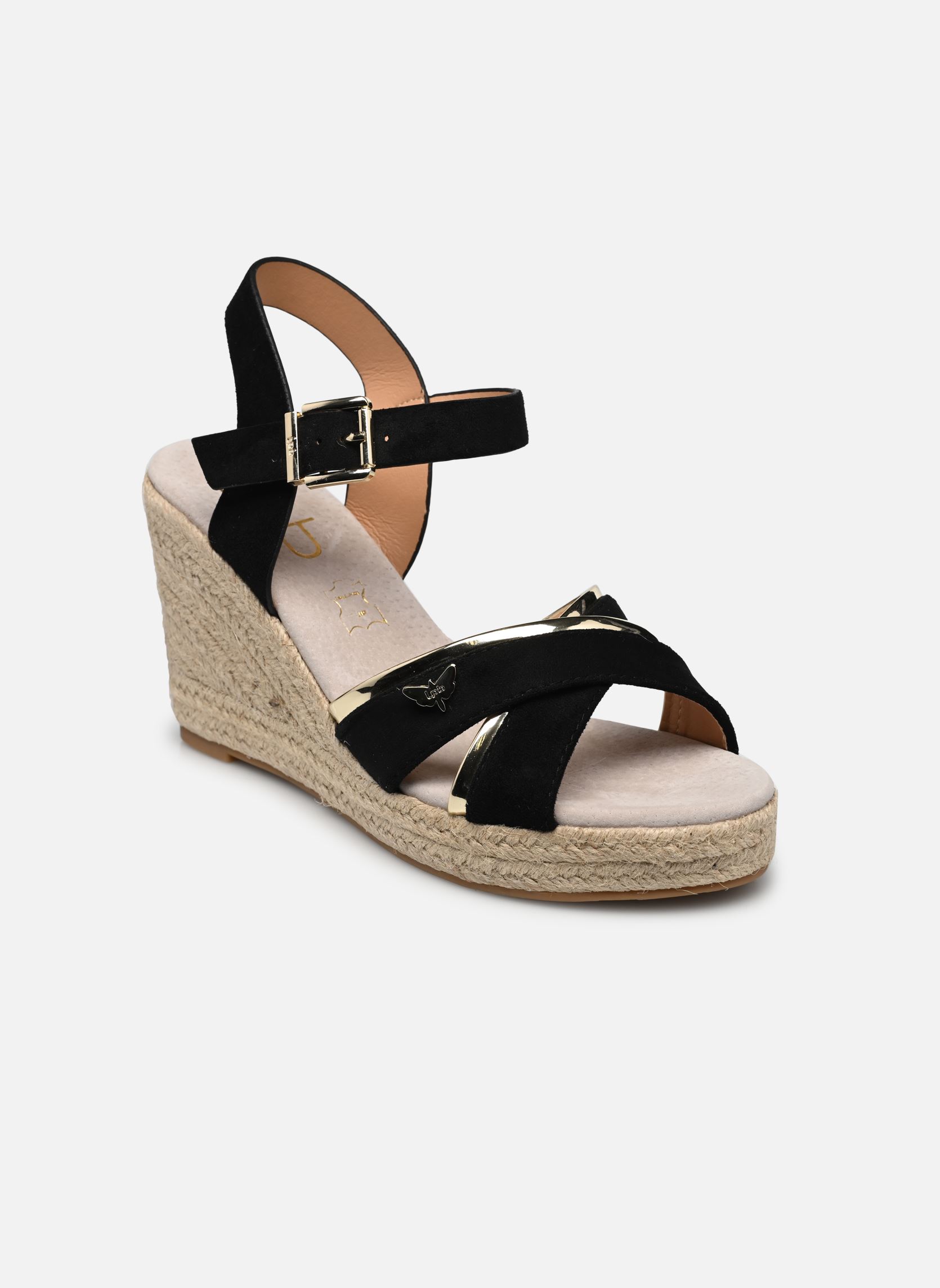Keil- und Plateausandalen FLORY damen schwarz LPB -LES PETITES BOMBES Keil- und Plateausandalen FLORY damen schwarz NOIR SUEDINE