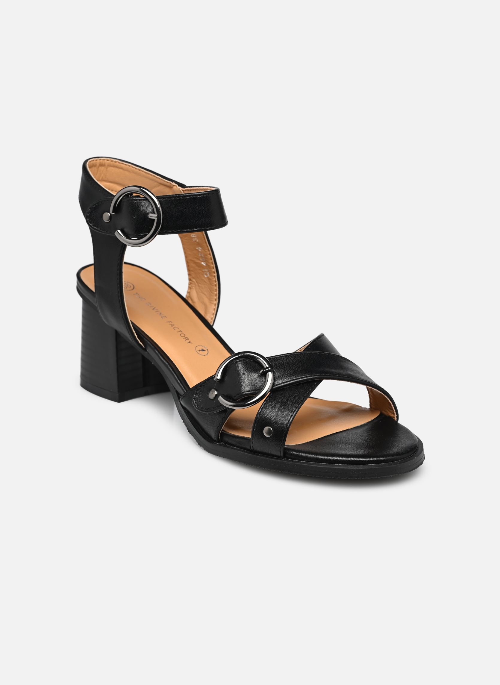 Sandalen QL4824_NOIR damen schwarz Divine Factory Sandalen QL4824_NOIR damen schwarz Noir