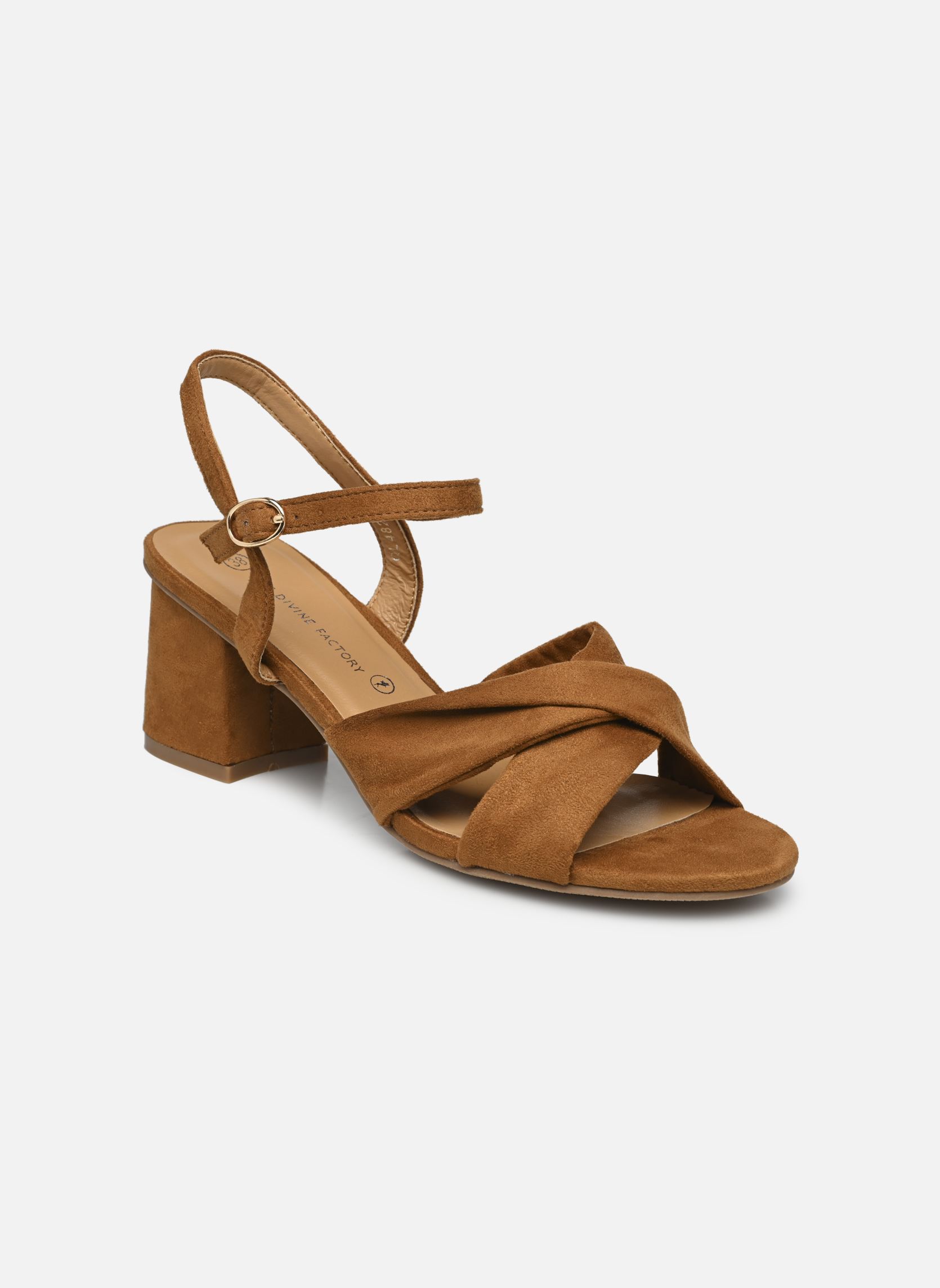 Sandalen QL4825_CAMEL damen braun Divine Factory Sandalen QL4825_CAMEL damen braun Camel