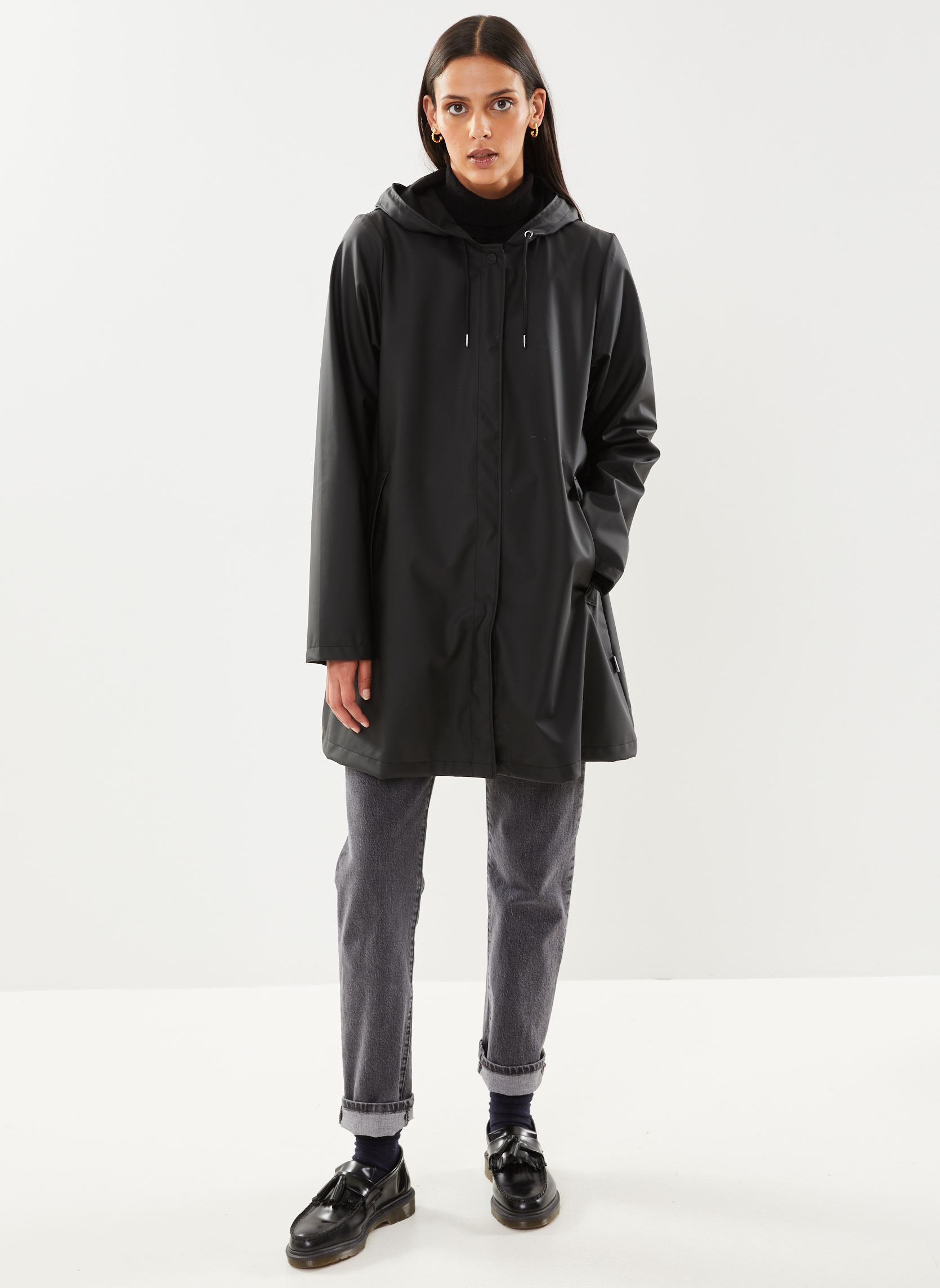 Regenjacken A-Line W Jacket W3 damen schwarz Rains Regenjacken A-Line W Jacket W3 damen schwarz BLACK