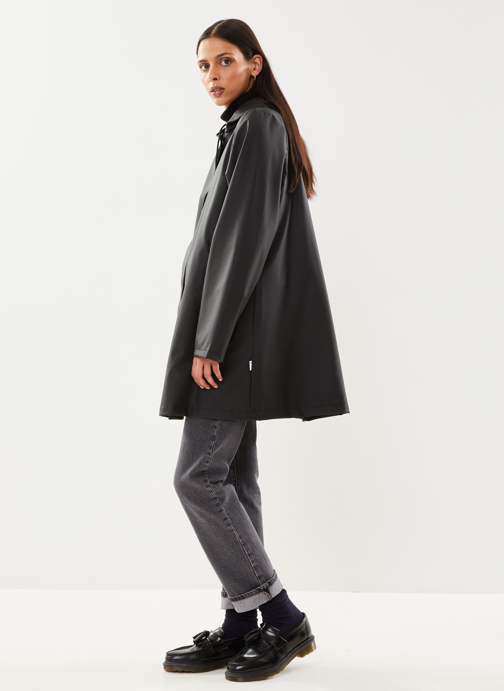 Regenjacken A-Line W Jacket W3 damen schwarz Rains Regenjacken A-Line W Jacket W3 damen schwarz BLACK