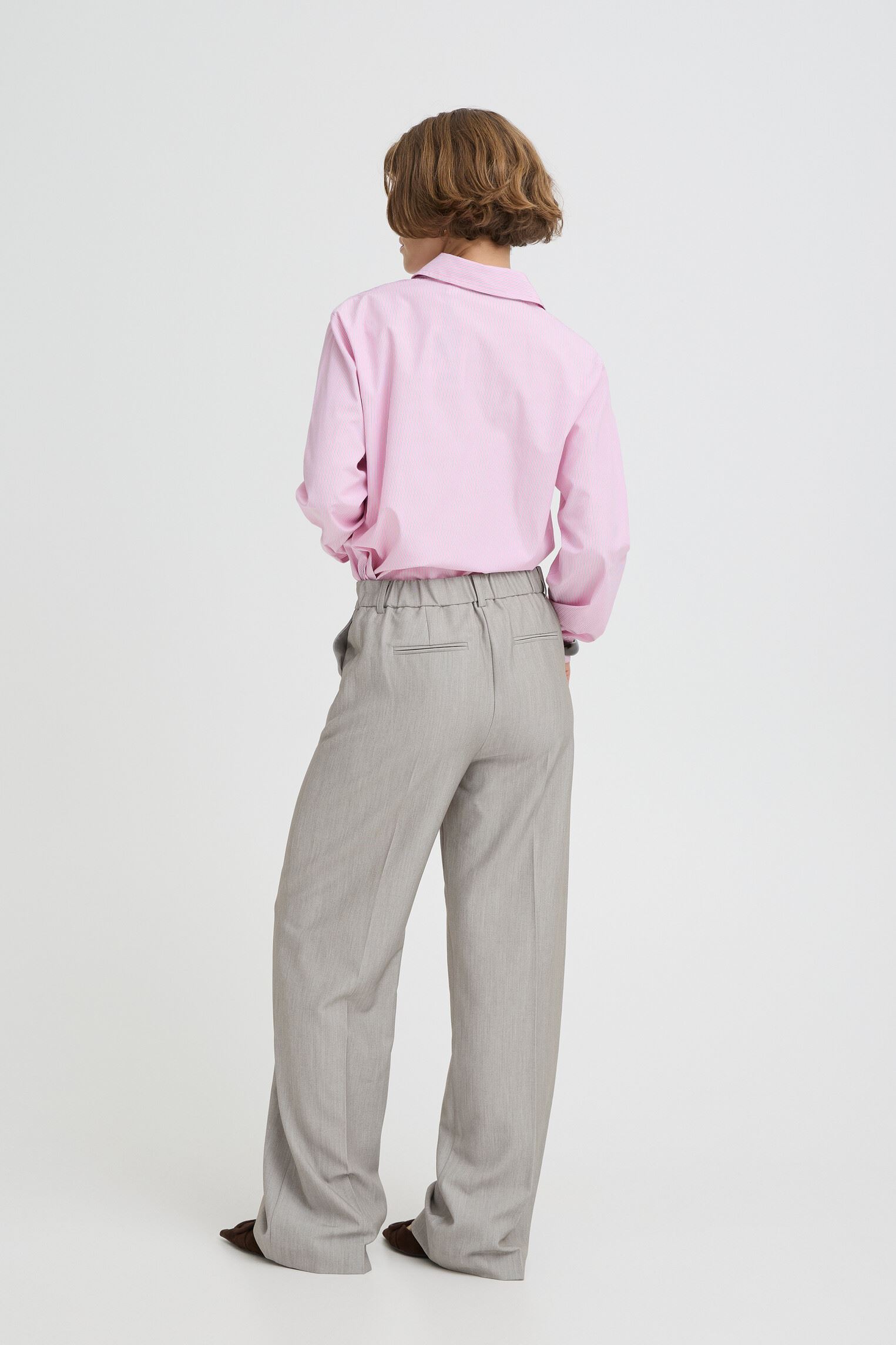 Rechte broeken Bydanta Wide Leg Pants 2 dames groen B-Young Rechte broeken Bydanta Wide Leg Pants 2 dames groen Vetiver Melange