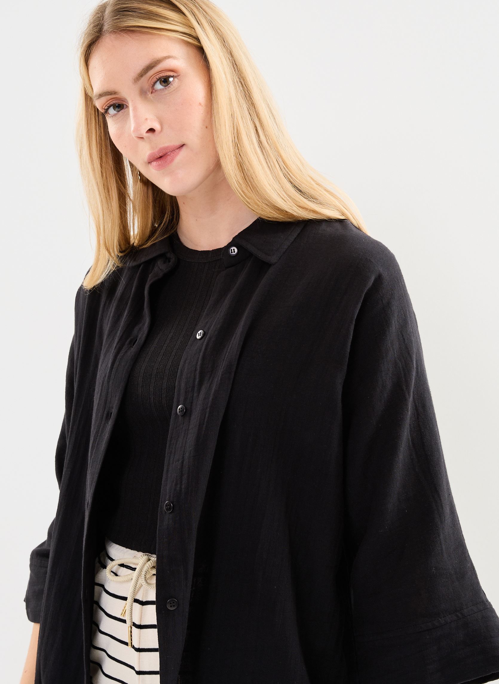 Chemises Iafoxa Beach Sh femme noir Ichi Chemises Iafoxa Beach Sh femme noir Black