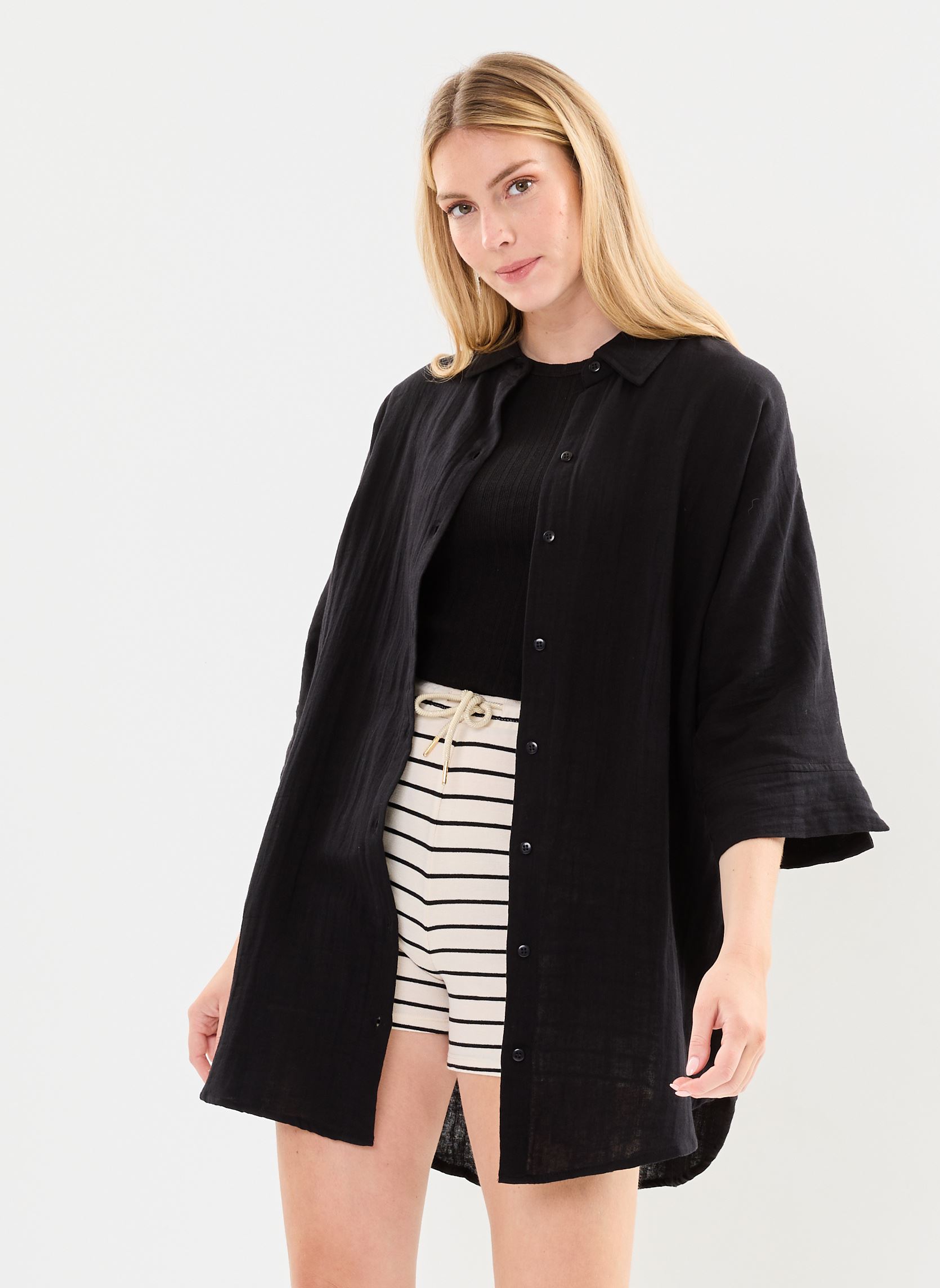 Chemises Iafoxa Beach Sh femme noir Ichi Chemises Iafoxa Beach Sh femme noir Black