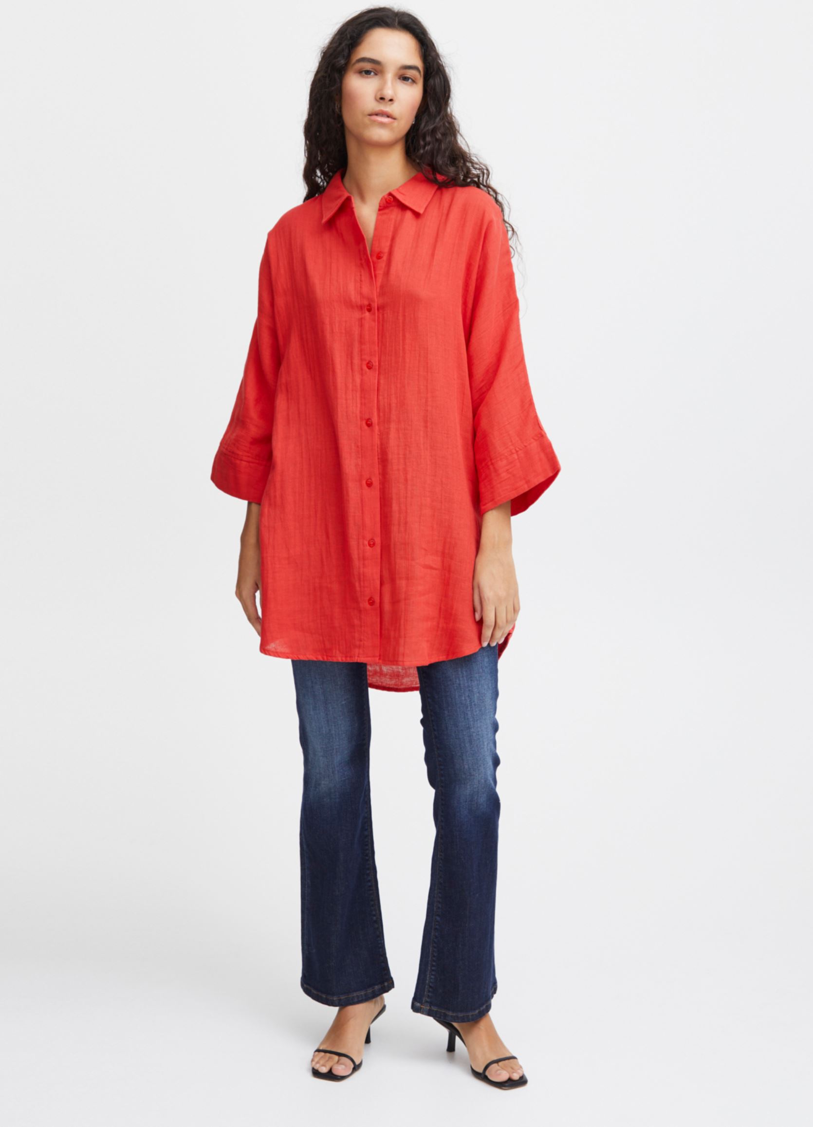 Chemises Iafoxa Beach Sh femme orange Ichi Chemises Iafoxa Beach Sh femme orange Grenadine