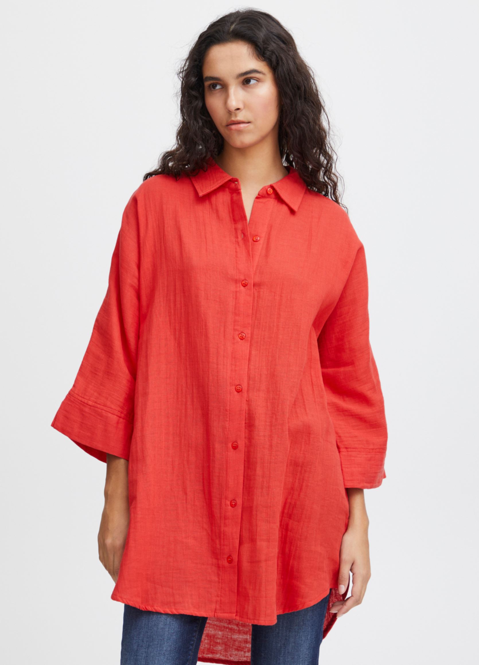Chemises Iafoxa Beach Sh femme orange Ichi Chemises Iafoxa Beach Sh femme orange Grenadine
